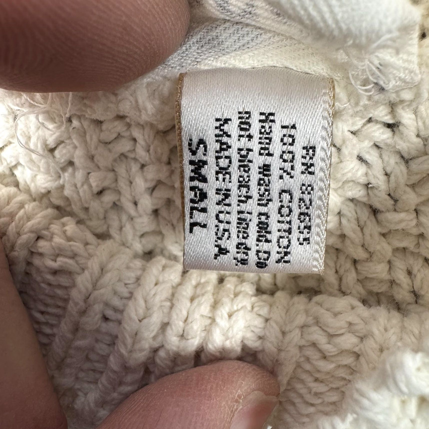 Vintage VINTAGE Cargo Sweater Men Small White Cable-Knit 100% Cotton Crew Neck Pullover Aran Fisherman Classic Size US S / EU 44-46 / 1 - 6 Thumbnail
