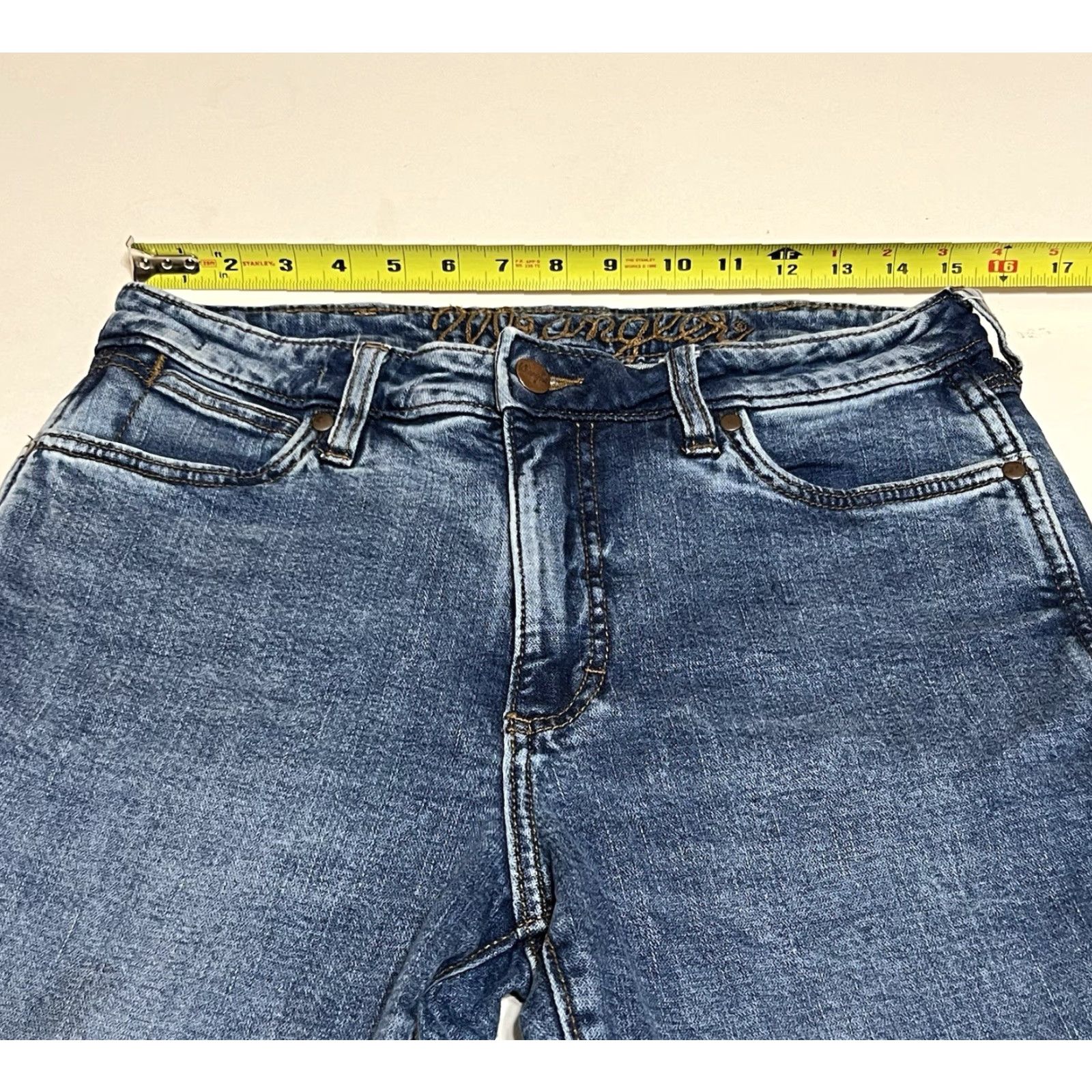 Wrangler Wrangler Retro Jeans Women's 30x30 High Rise Flare 5-Pocket Denim Blue Solid Logo Western Cowboy Vintage No Size 30" / US 8 / IT 44 - 3 Thumbnail