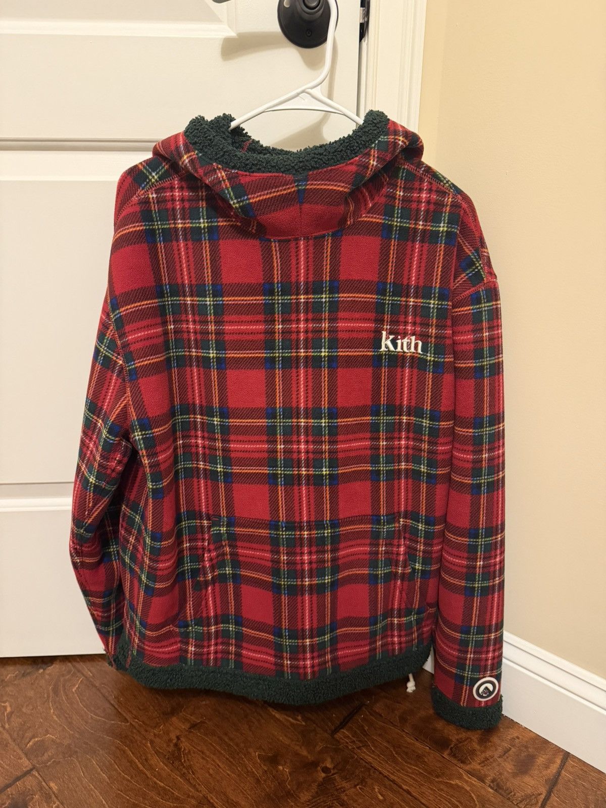 Kith Kith Plaid Sherpa Fleece Pullover Hoodie – Red – Size M Size US M / EU 48-50 / 2 - 1 Thumbnail