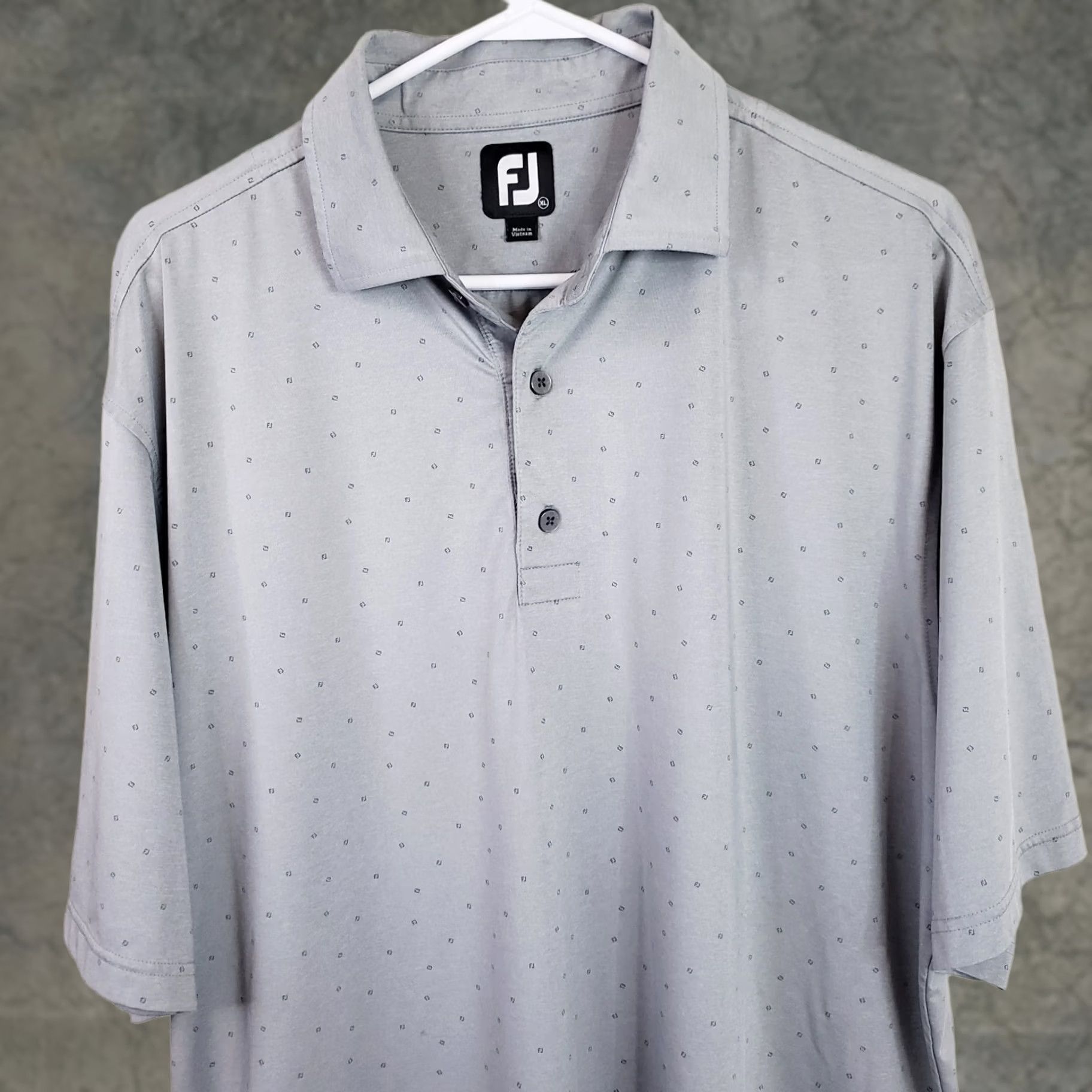 Footjoy FJ Footjoy Polo Shirt Mens XL Gray Black Geometric Dots Short Sleeve Golf Shirt Size US XL / EU 56 / 4 - 1 Thumbnail