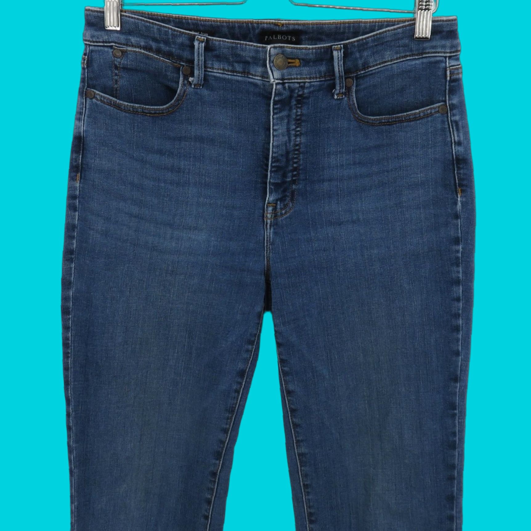 Talbots Talbots Women Jeans 6 Bootcut Barely Boot 5-Pocket Denim Blue Cotton Blend Pocket Pockets Solid Regular Vintage No White? Size 28" / US 6 / IT 42 - 1 Thumbnail