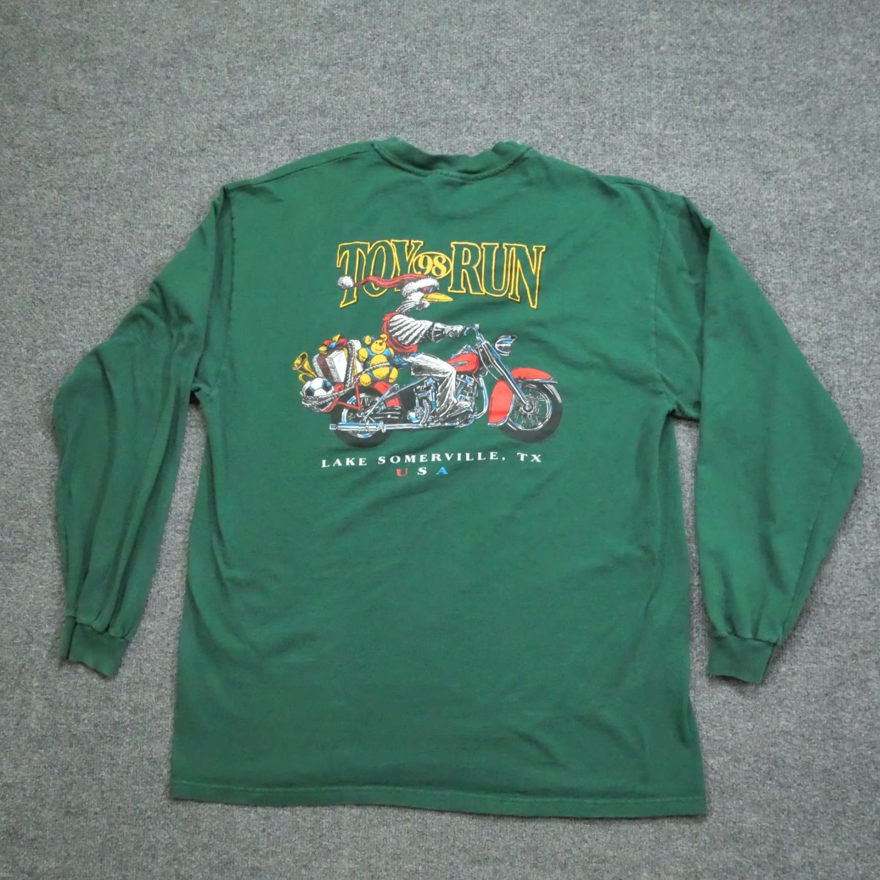 Vintage VINTAGE Bacardi Motorcycle T Shirt Mens XL Green 1998 90s Logo Cotton Crew Neck Long Sleeve Shirt Size US XL / EU 56 / 4 - 4 Thumbnail