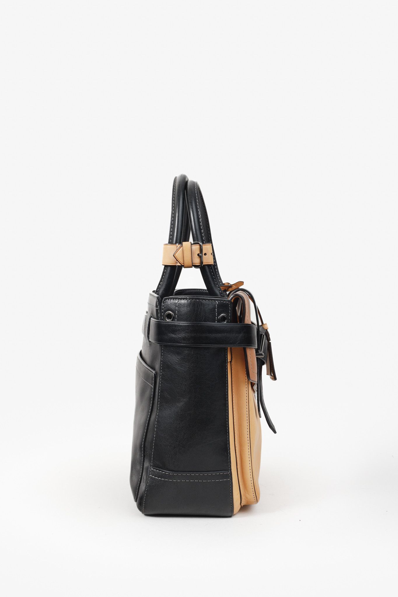 Other Reed Krakoff Tri-Colour Black Brown Belted Tote Bag Size ONE SIZE - 3 Thumbnail