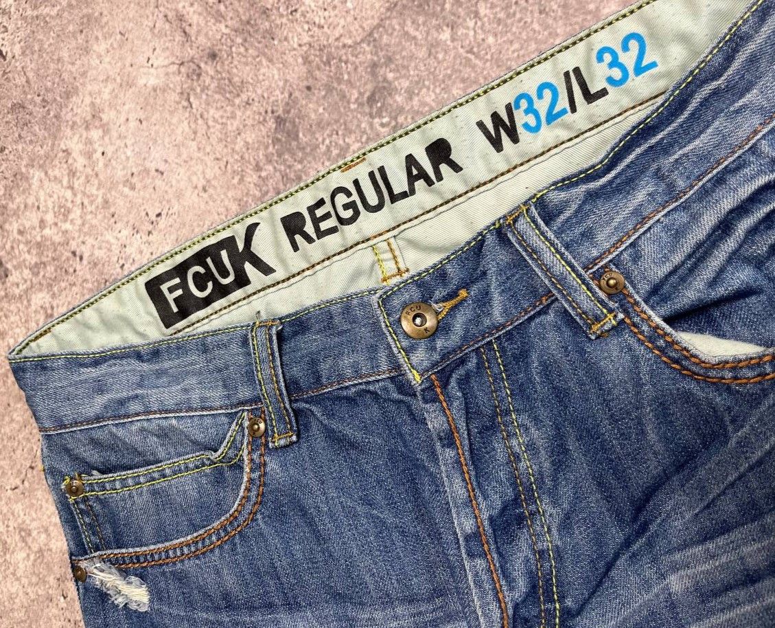 FCUK French Connection Y2K Distressed Blue Jeans Size 32x32 Size US 32 / EU 48 - 3 Thumbnail
