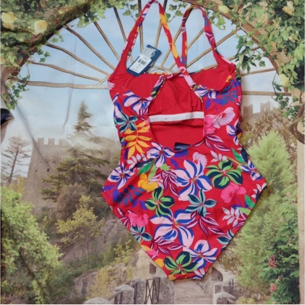 Other Caribbean Joe floral coral swimsuit size 12 Size ONE SIZE - 5 Thumbnail