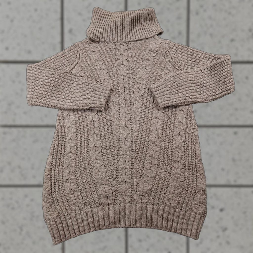 Banana Republic Banana Republic Sweater Womens L Brown Cable Knit Pullover Cowl Turtleneck Tunic Size L / US 10 / IT 46 - 1 Thumbnail