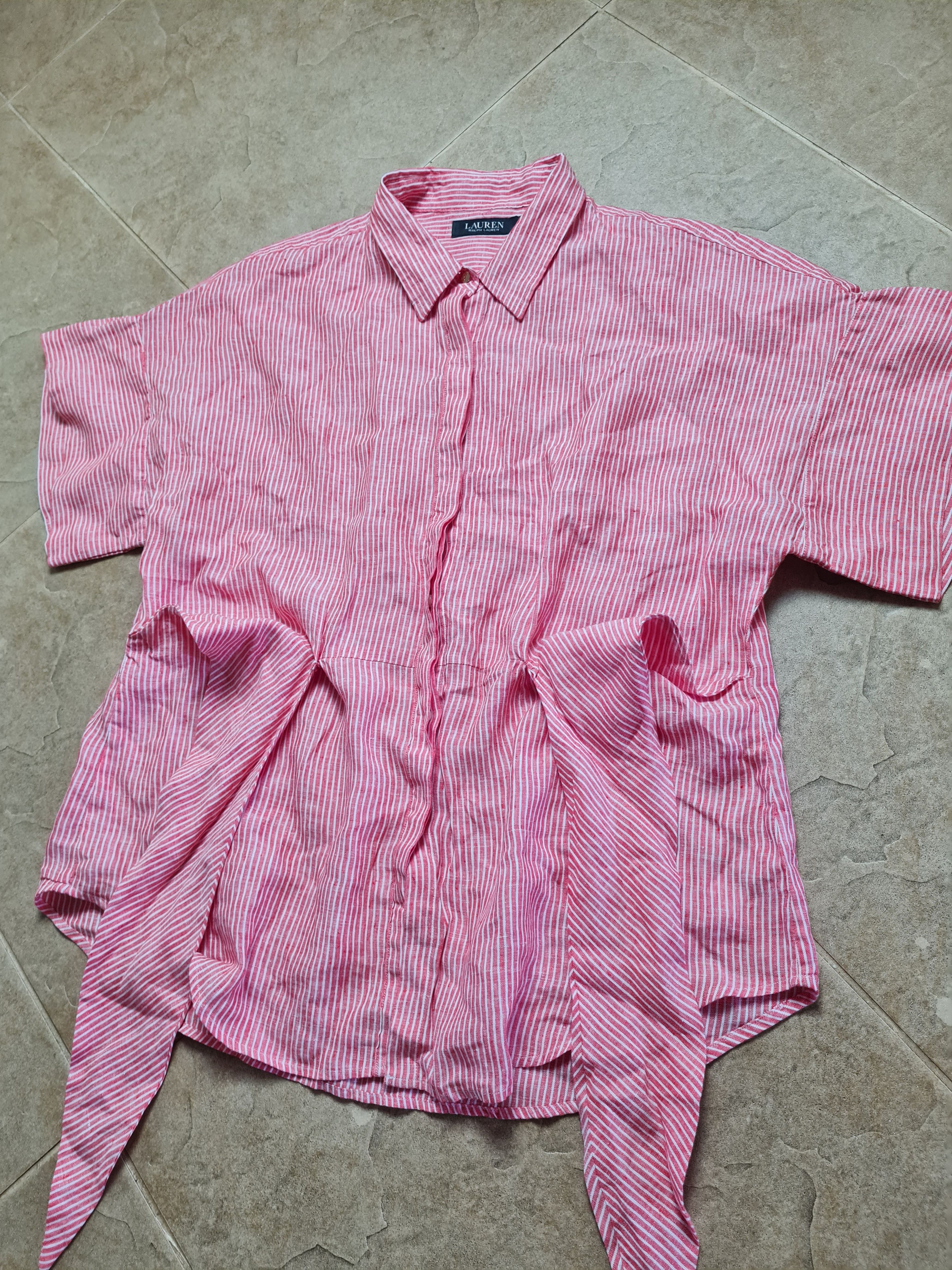 Ralph Lauren Lauren Ralph Lauren pink White Black Label Striped Linen Top Size XL / US 12-14 / IT 48-50 - 19 Thumbnail