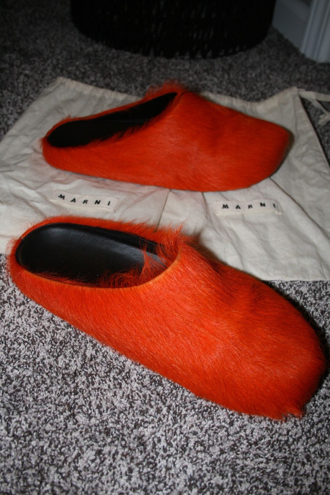 Marni MARNI Orange Long Hair Calfskin Fussbett Slip-on Loafers Size US 12 / EU 45 - 8 Thumbnail