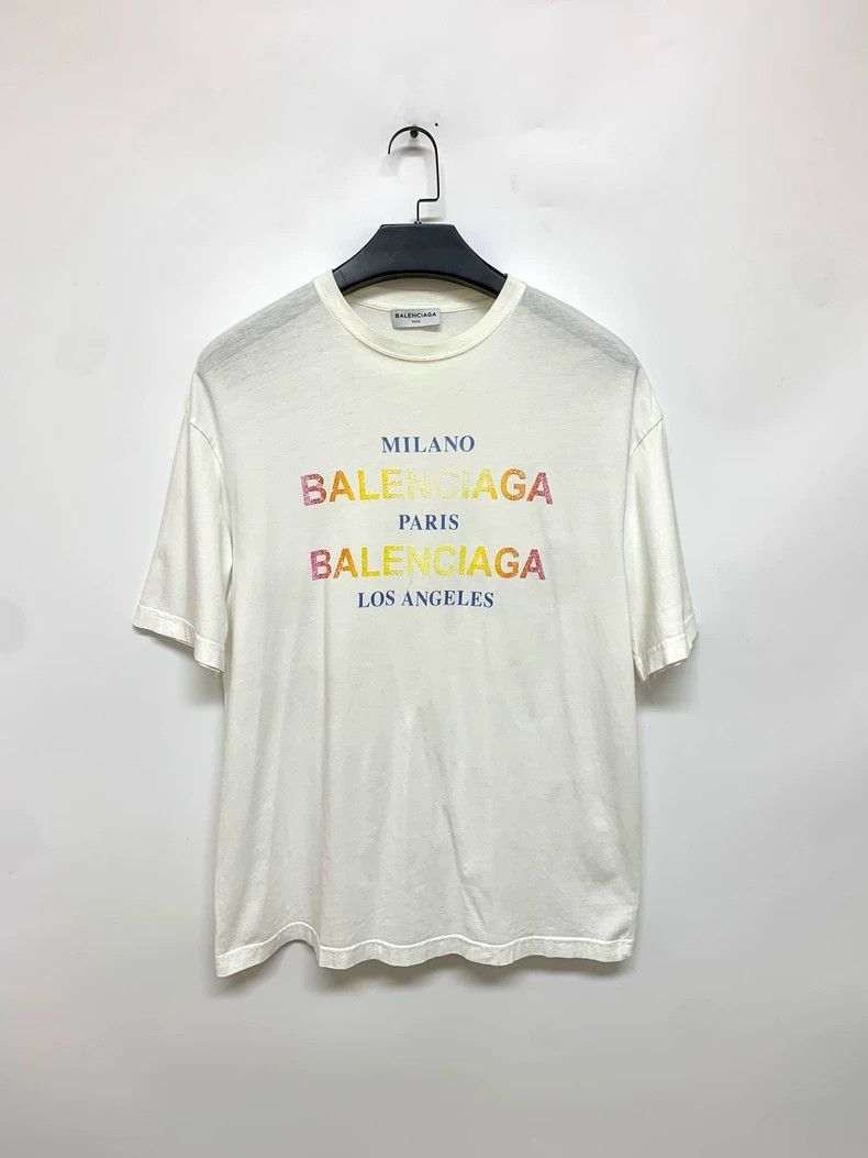 Balenciaga Printed Logo Short Sleeve T-Shirt - dmc
