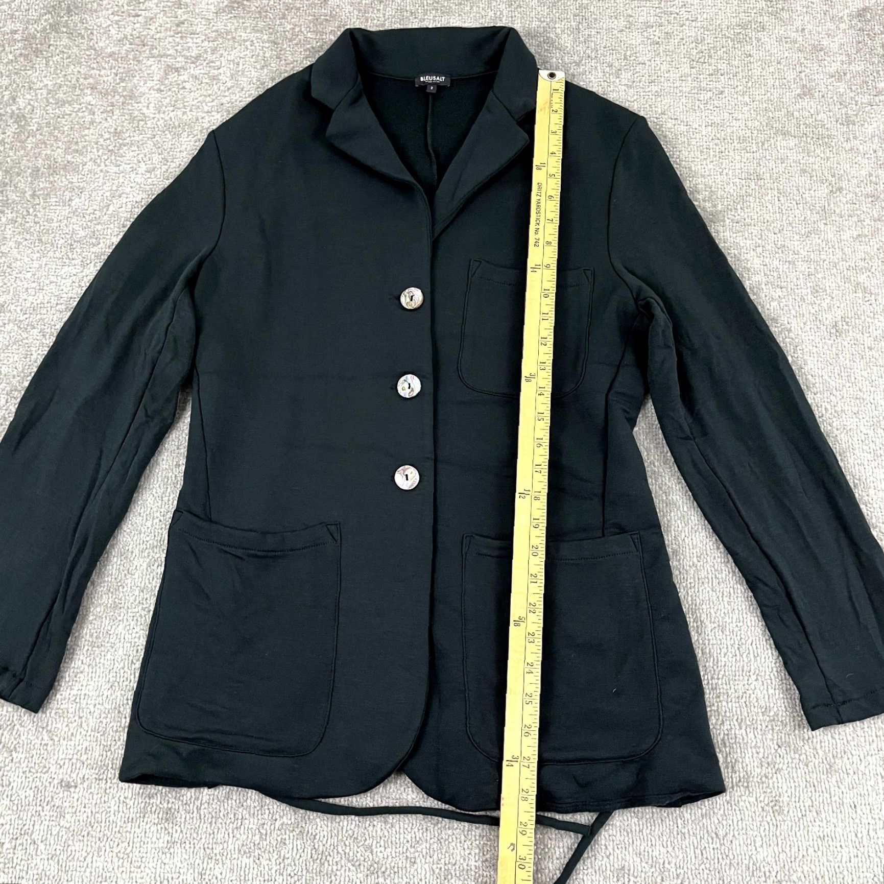 Vintage Bleusalt The Big Rock Boyfriend Blazer Jacket Size 2 Small Green Casual Business Womens Size XS / US 0-2 / IT 36-38 - 4 Thumbnail