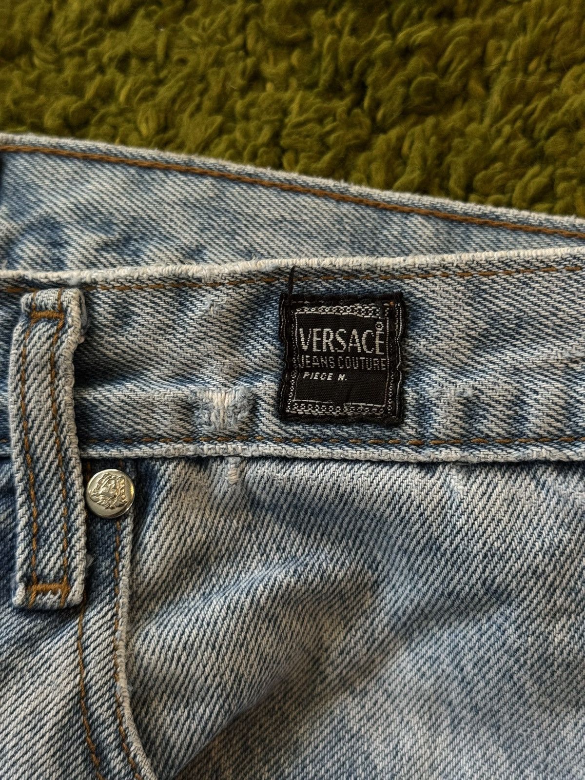 Versace × Versace Jeans Couture × Vintage Versace 1990s archive Medusa patch wide leg palazzo jeans Size 26" / US 2 / IT 38 - 3 Thumbnail