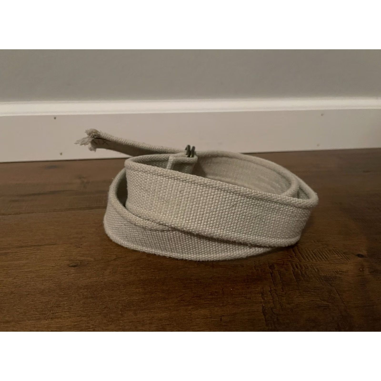 Armani Exchange VINTAGE Armani Exchange Belt Canvas Ivory D Double Ring Men M/L Ivory Buckle 43.5in 1.5in Wide Mens Size ONE SIZE - 4 Thumbnail