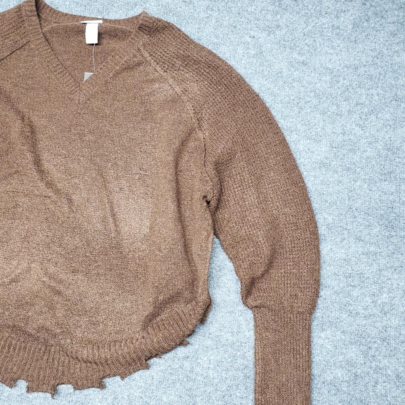 Vintage Rue21 Sweater Womens S Brown Long Sleeve V-Neck Scalloped Hem Pullover New Size S / US 4 / IT 40 - 4 Thumbnail