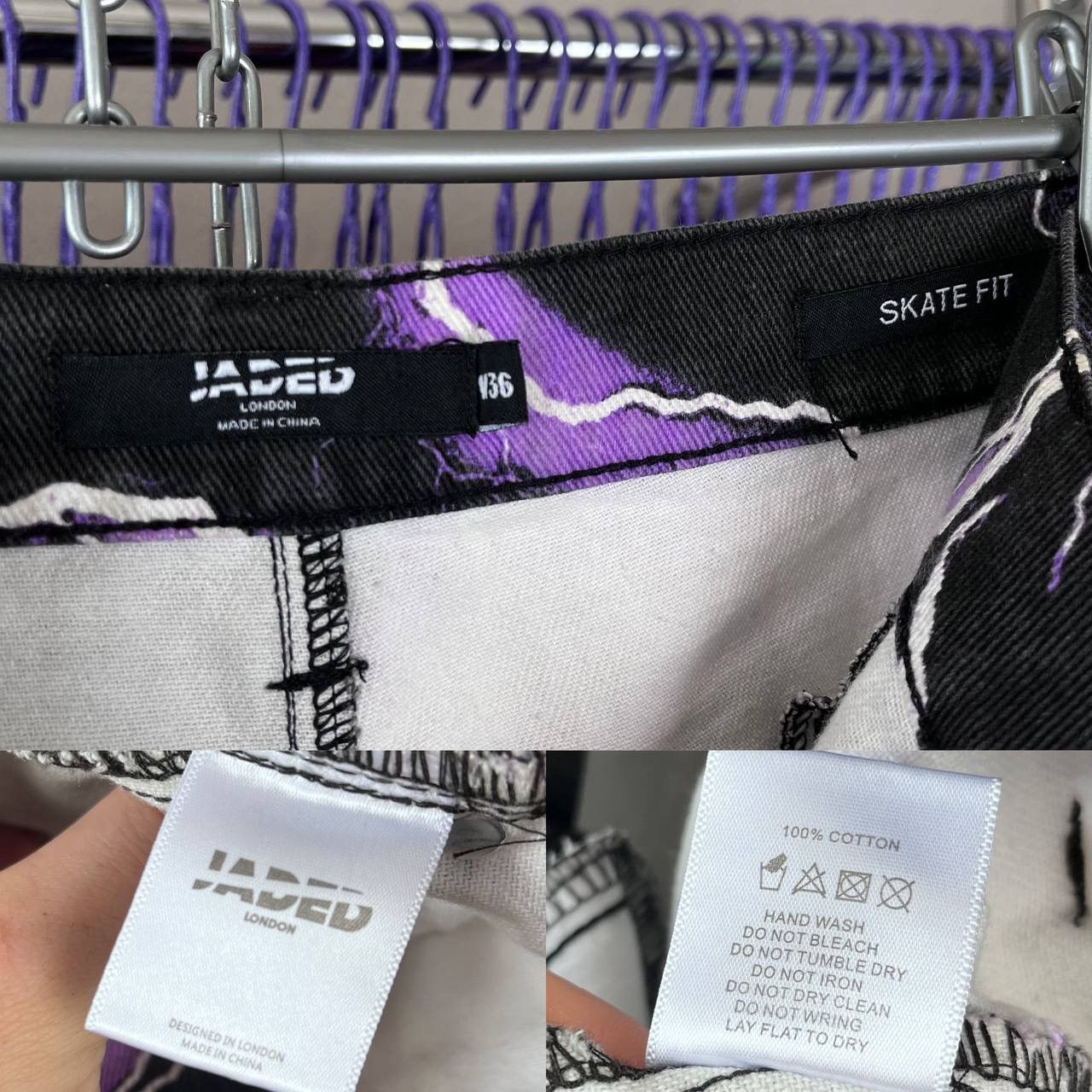 Jaded London Jaded London Lighting Print Skate Fit Relaxed Denim Pants Size US 36 / EU 52 - 10 Thumbnail