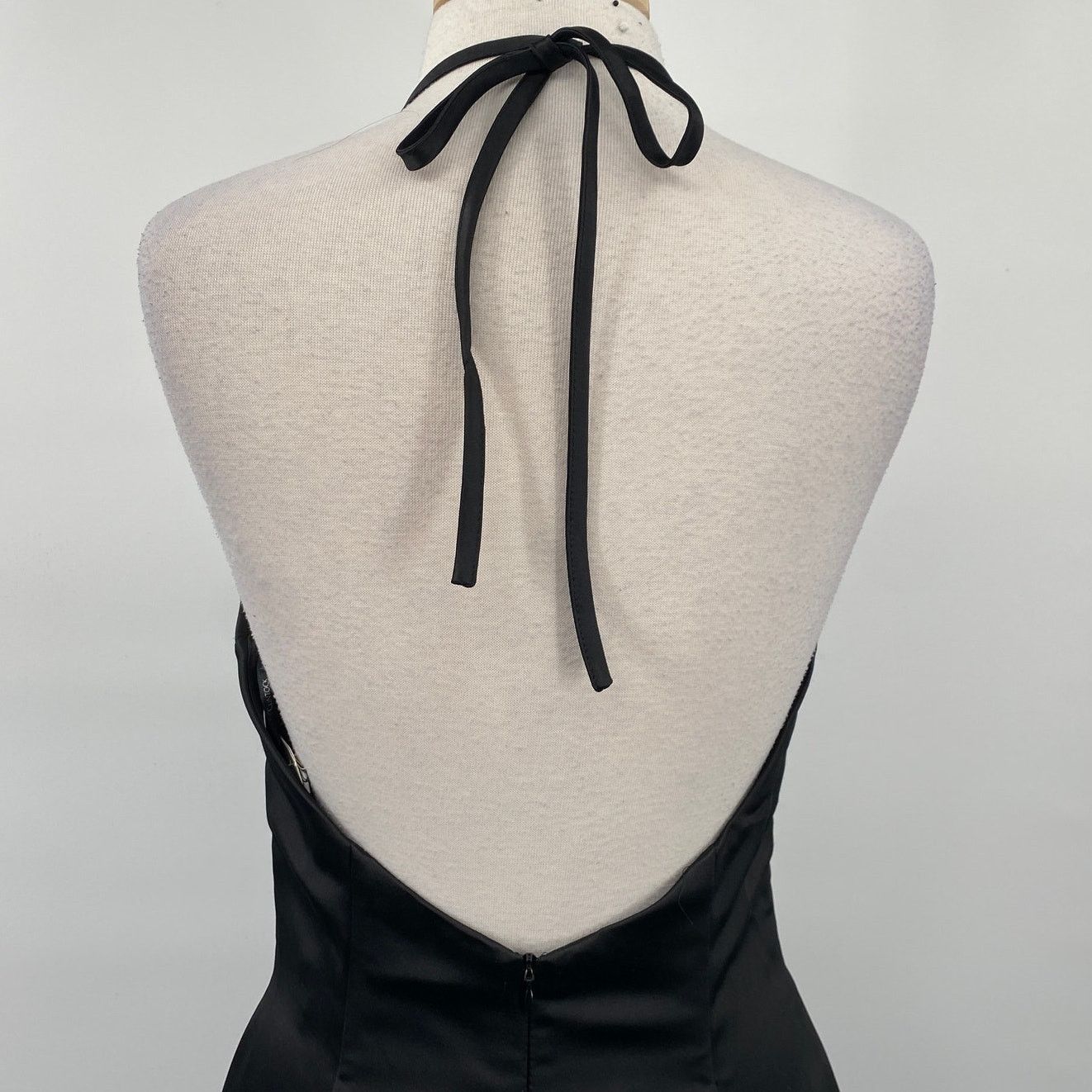 Vintage Vintage Y2k Scott McClintock Lace Up Gown Satin Black NEW Size M / US 6-8 / IT 42-44 - 7 Thumbnail