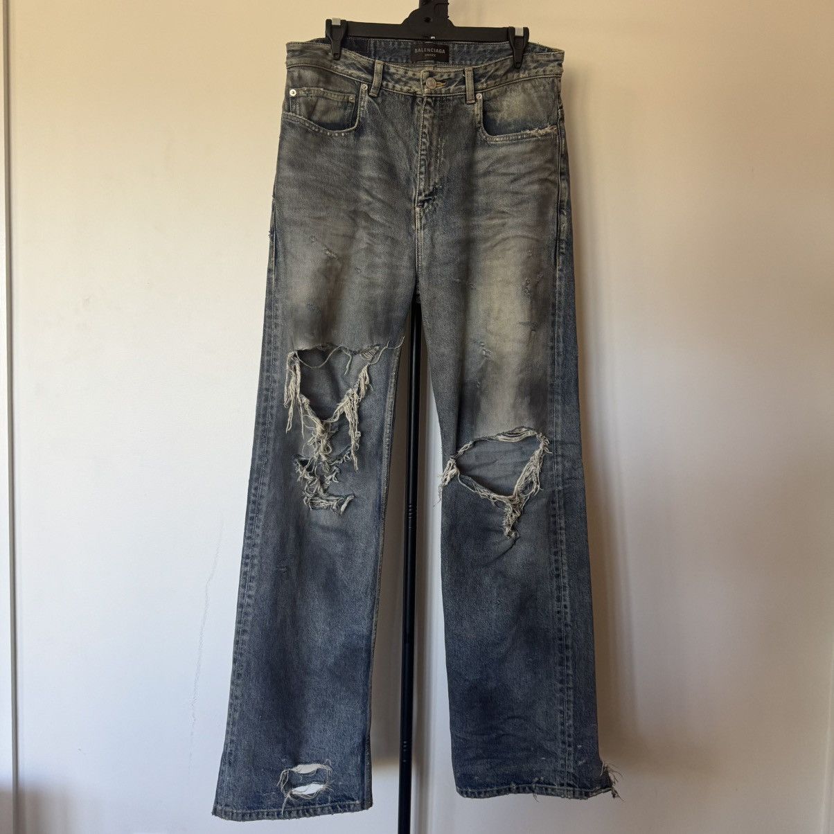 Balenciaga SS23 Balenciaga Oil Spill Jeans by Demna Gvasalia. Size US 32 / EU 48 - 1 Thumbnail