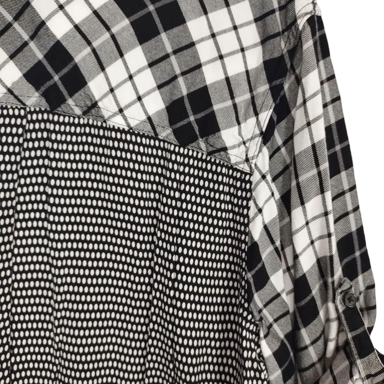 Other Catherines Women's 1X Black White Flannel Check Tunic Top Size XL / US 12-14 / IT 48-50 - 4 Thumbnail