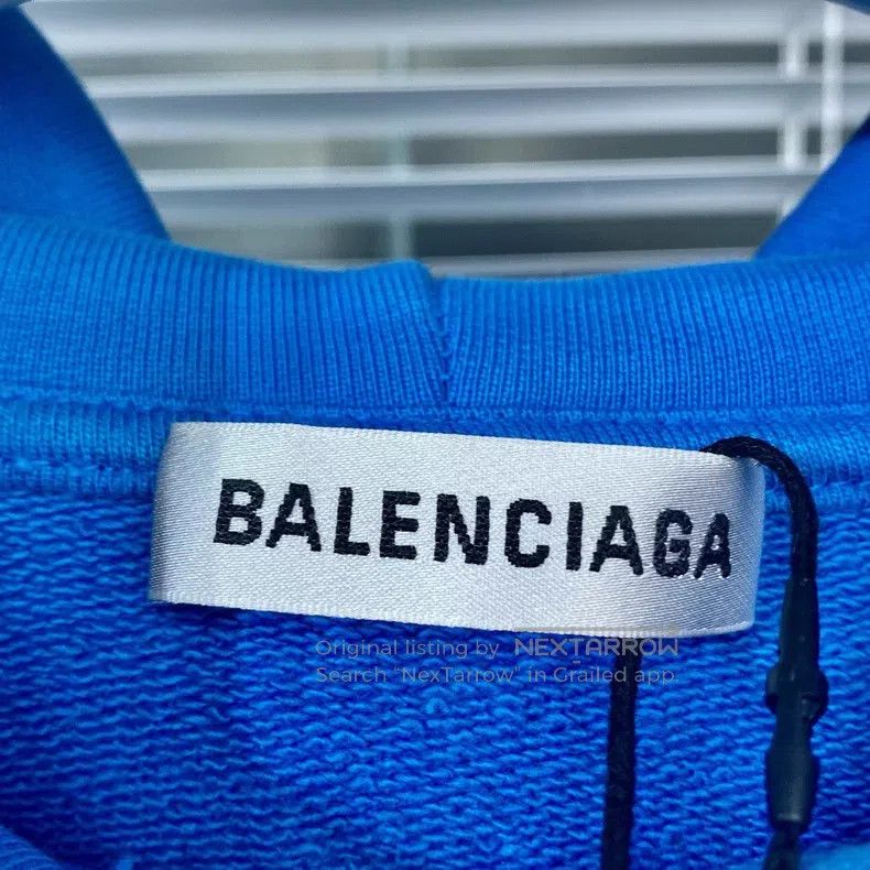 Balenciaga Balenciaga Loose Blue Hoodie Sweatshirt with Mailbox Lette Size US S / EU 44-46 / 1 - 7 Thumbnail
