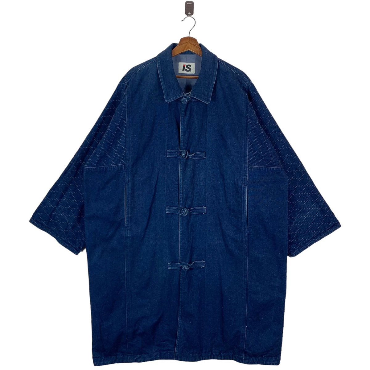 Issey Miyake VINTAGE 80s ISSEY MIYAKE IS LABEL INDIGO DENIM BORO JACKET Size US XL / EU 56 / 4 - 3 Thumbnail
