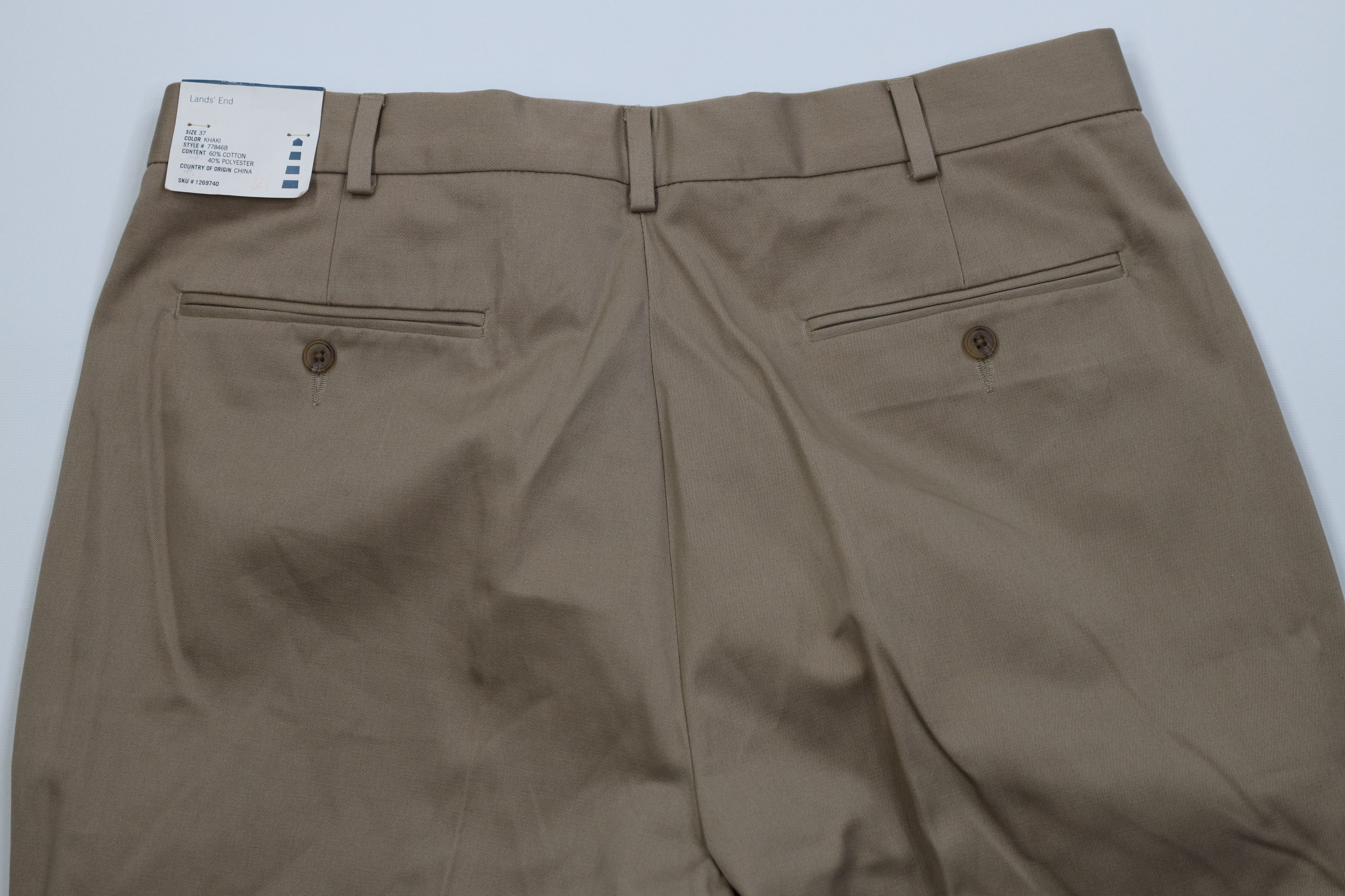 Lands' End Deadstock Vintage Y2K Lands End Chino Pants Trousers Beige Size US 37 - 10 Thumbnail