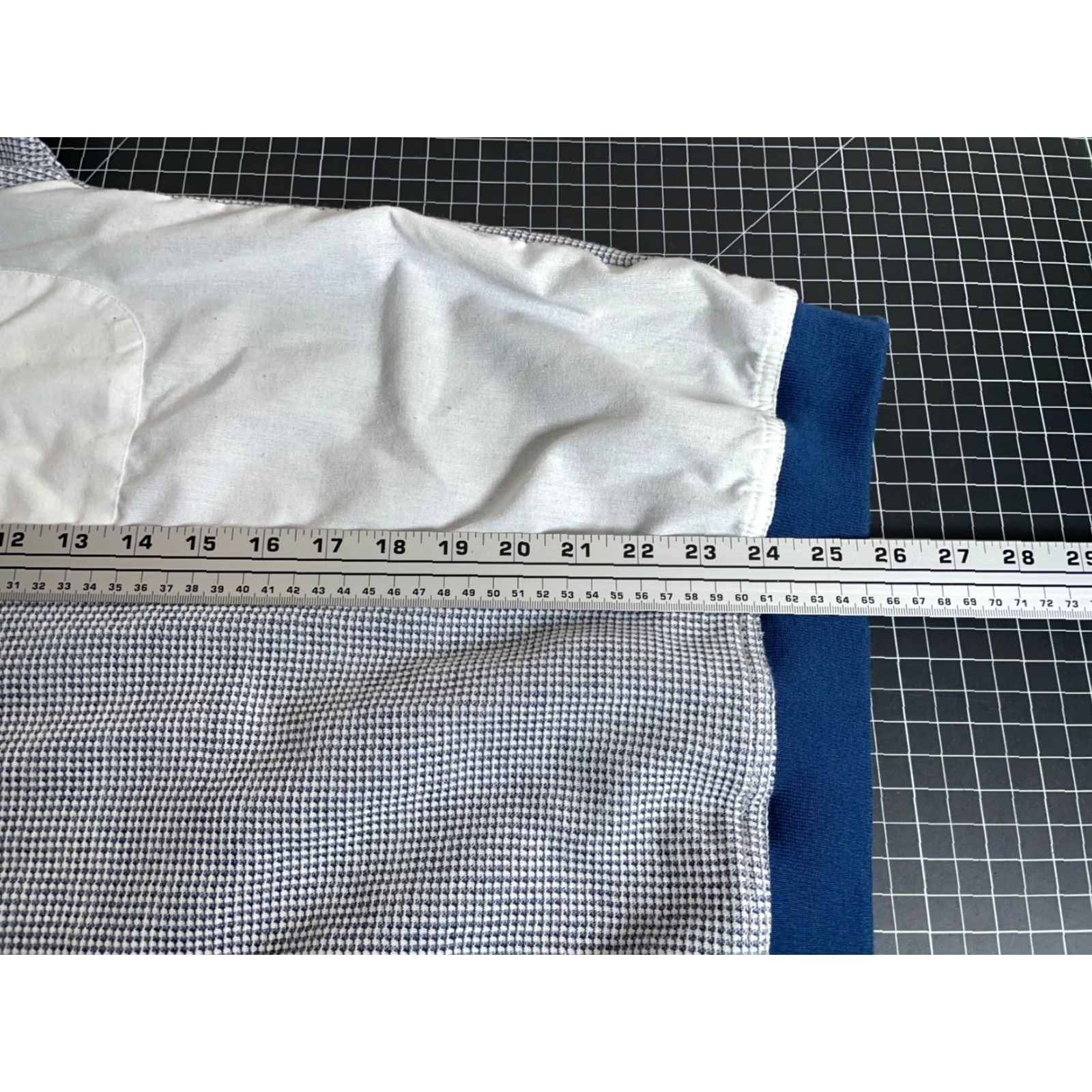Vintage VTG 80s Hukapoo Textured Paneled Polo Shirt Adult Large Blue White Retro Woven Size US L / EU 52-54 / 3 - 6 Thumbnail