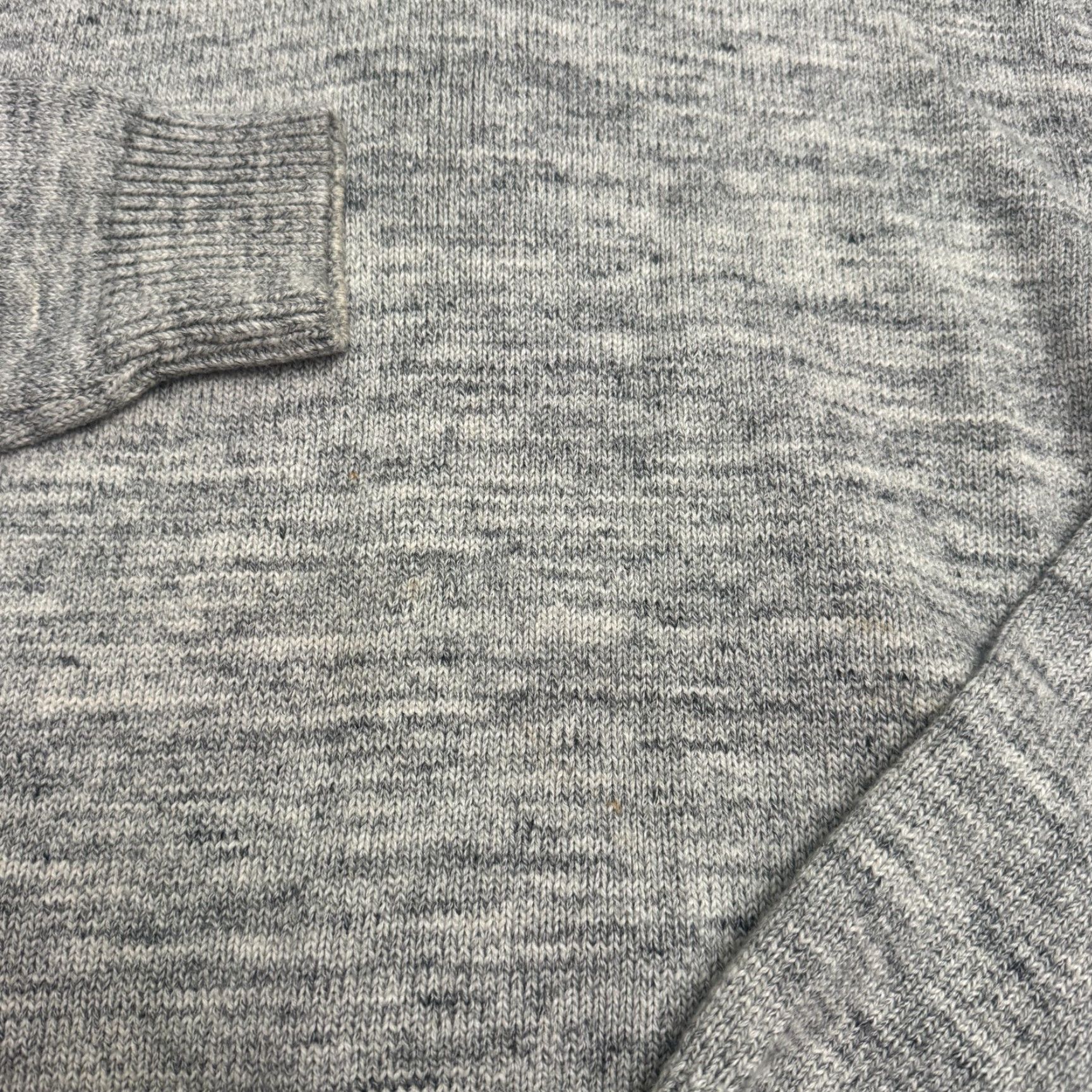 H&M H&M Mens Long Hoodie Knitted Sweater Medium Marled Gray Henley Cotton Pullover Size US M / EU 48-50 / 2 - 6 Thumbnail