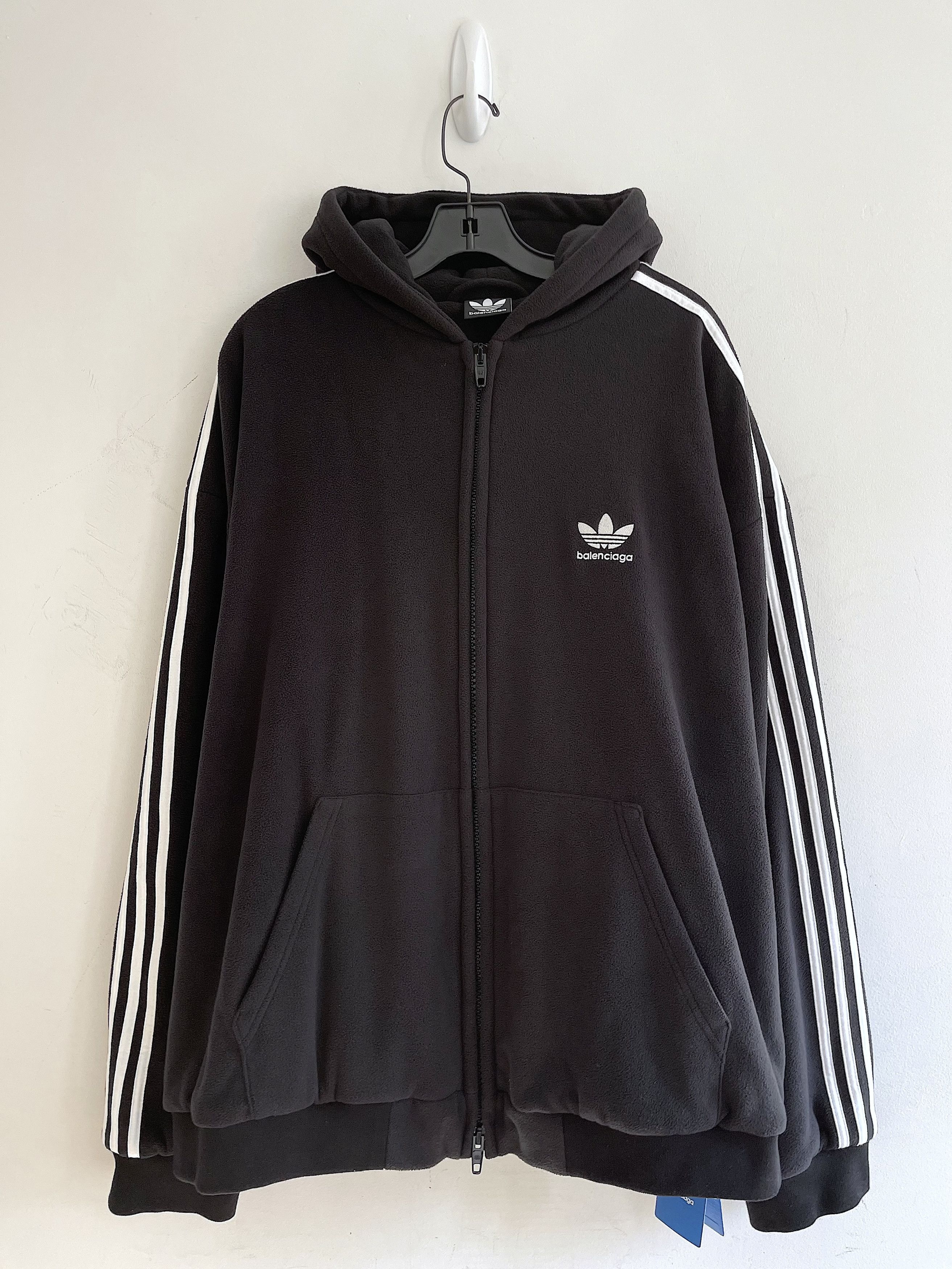 Adidas × Balenciaga New Adidas Oversize Heavy Fleece Zip Up Hoodie 