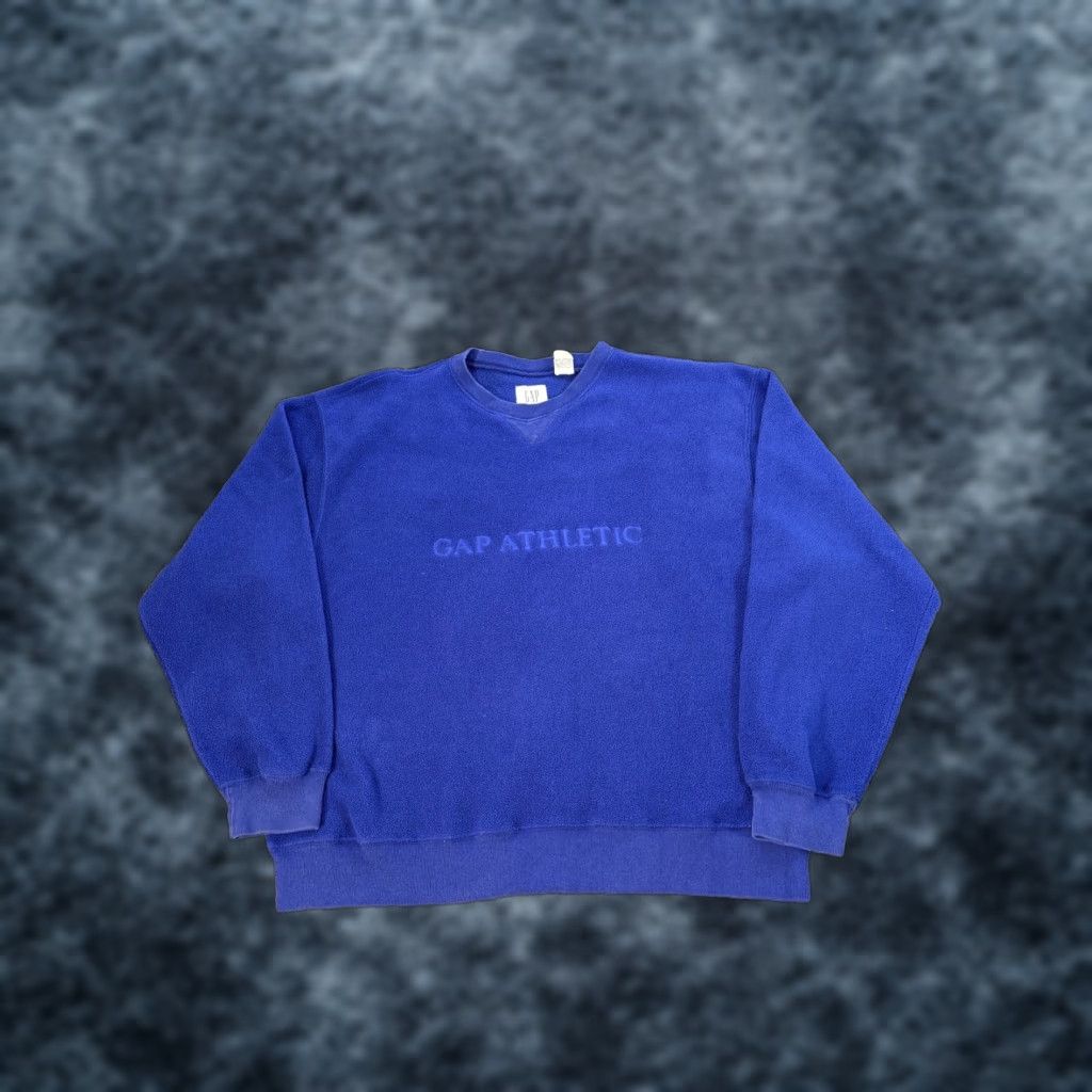 Gap VINTAGE Gap Sweatshirt Mens Large Royal Blue Athletic 90s Pullover Heavyweight Fleece Baggy? Size US L / EU 52-54 / 3 - 1 Thumbnail