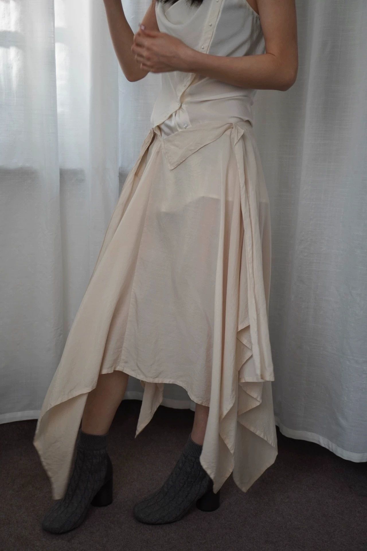 Yohji Yamamoto Yohji Yamamoto 2000s Femme Irregular Hem Skirt Size 1 Size 26" / US 2 / IT 38 - 4 Thumbnail