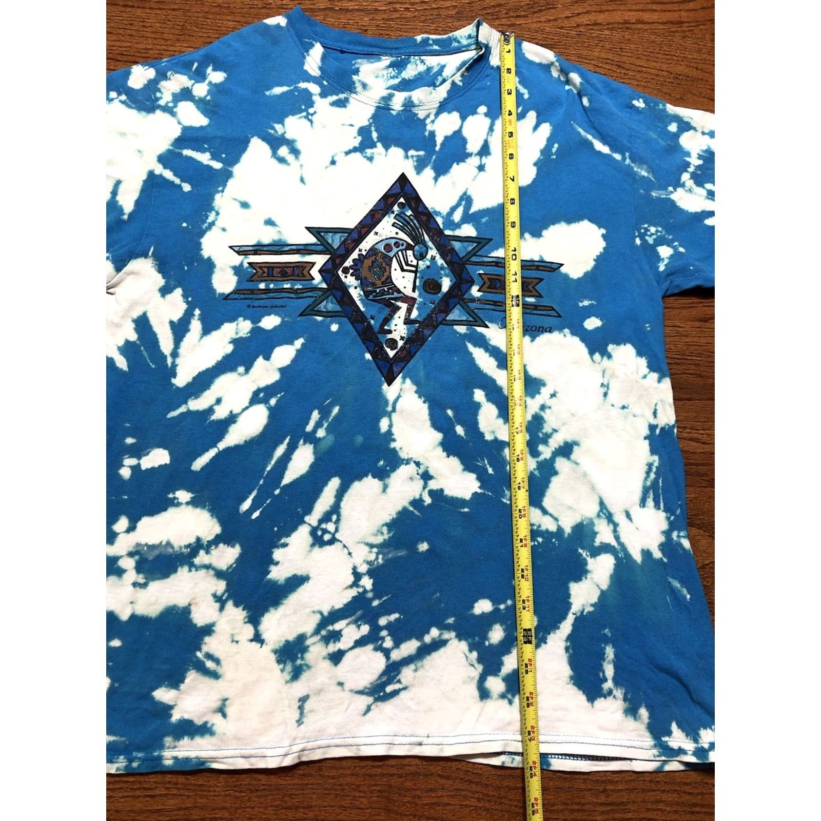 Vintage VINTAGE Sportsman T-Shirt Aztec Tie Dye Blue 90s Crew Neck Short Sleeve Men L Large Graphic Size US L / EU 52-54 / 3 - 6 Thumbnail