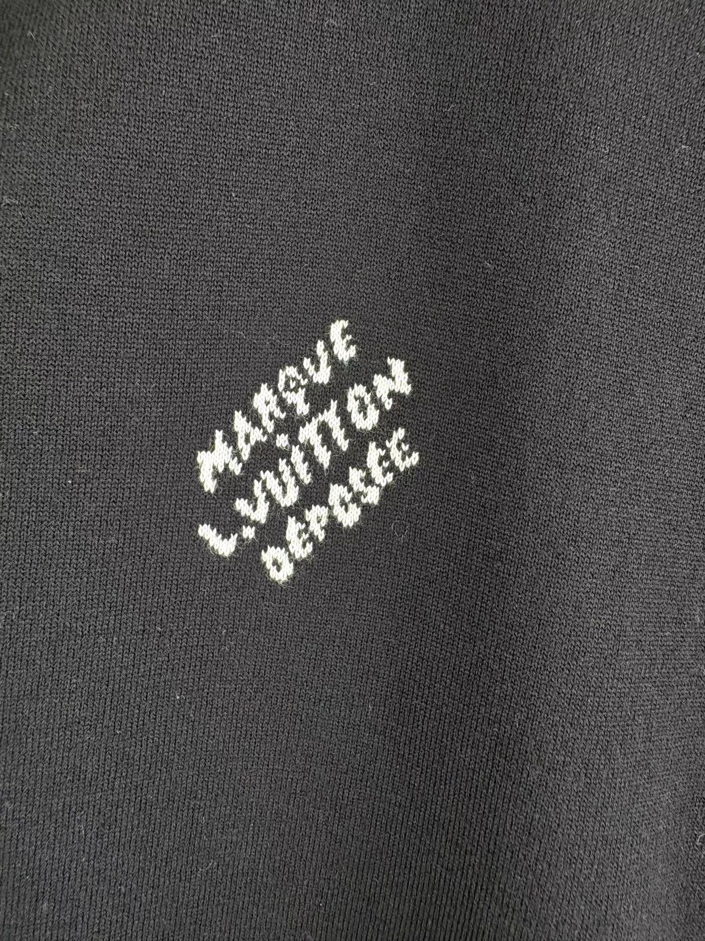Louis Vuitton LV Black Knit Short Sleeve With Full Logo Cuffs K1 Size US XL / EU 56 / 4 - 3 Thumbnail
