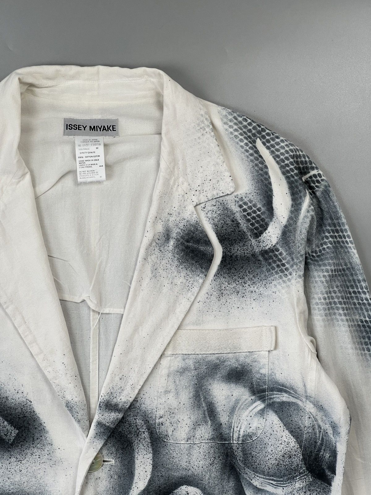 Issey Miyake × Vintage 2000’s Issey Miyake Graphic Pattern Cotton Blazer (Y0545) Size US M / EU 48-50 / 2 - 3 Thumbnail