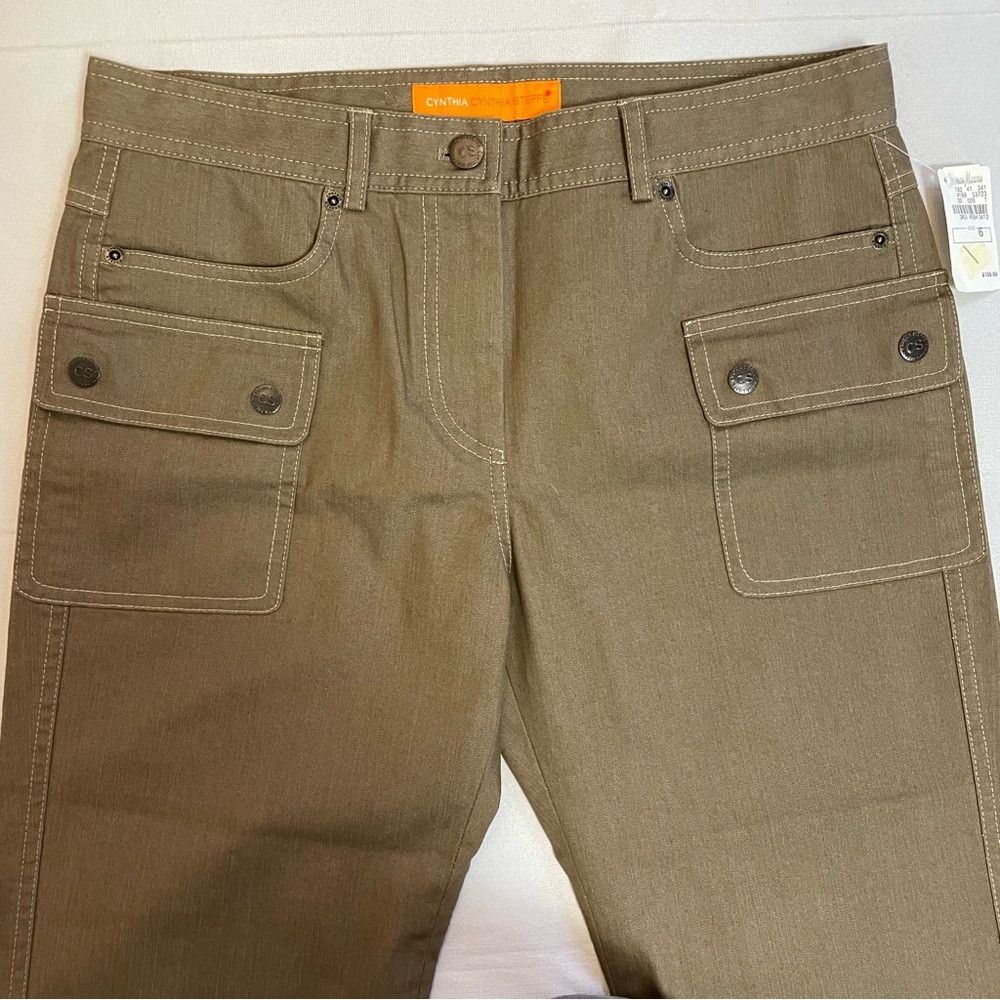 Other NWT New $150 Cynthia Steffe Tan Cotton Blend Cropped Pants Size 28" / US 6 / IT 42 - 2 Thumbnail