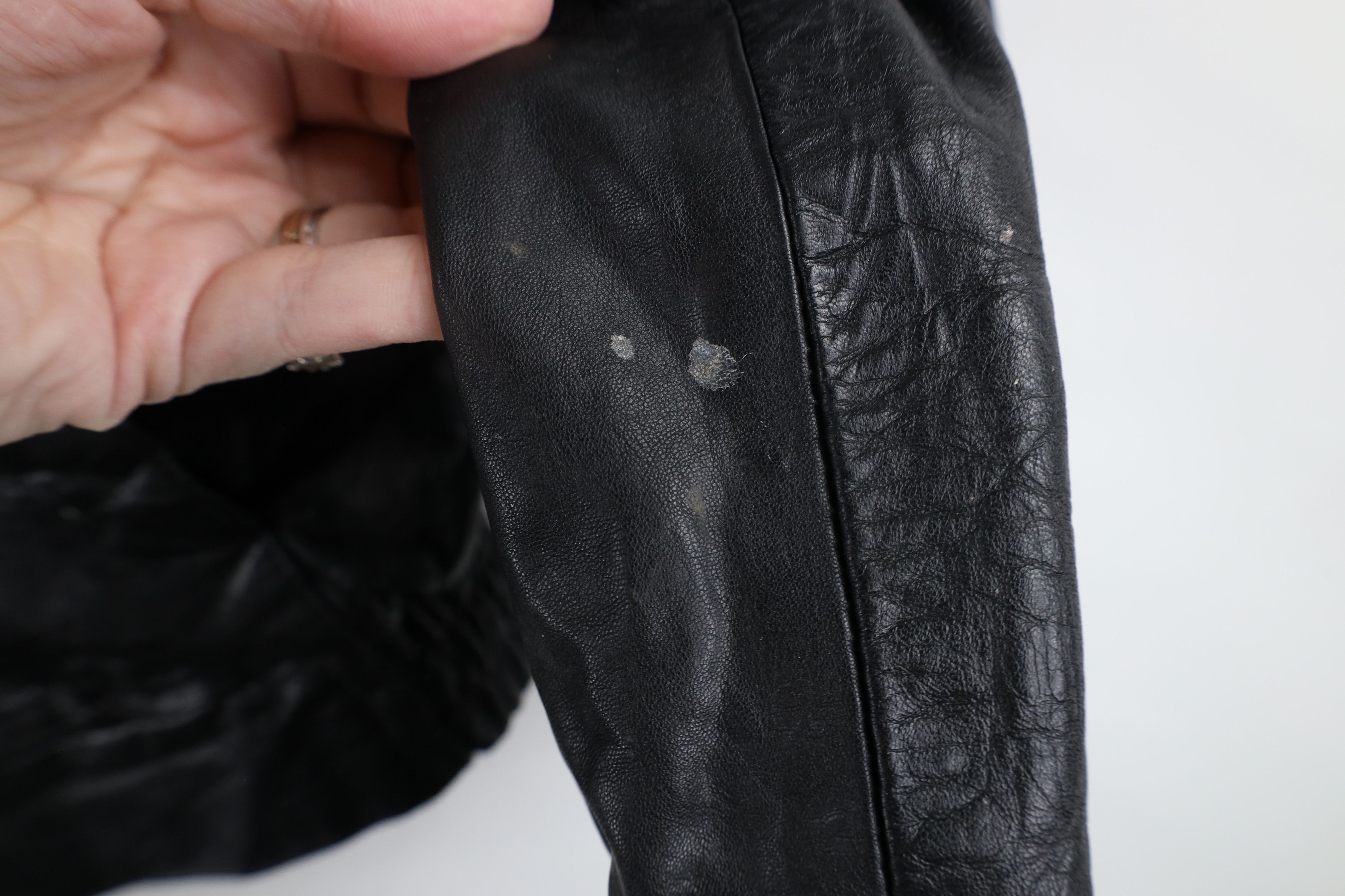 Vintage Vintage 90s Streetwear Fire Flames Leather Bomber Jacket Size XL / US 12-14 / IT 48-50 - 6 Thumbnail