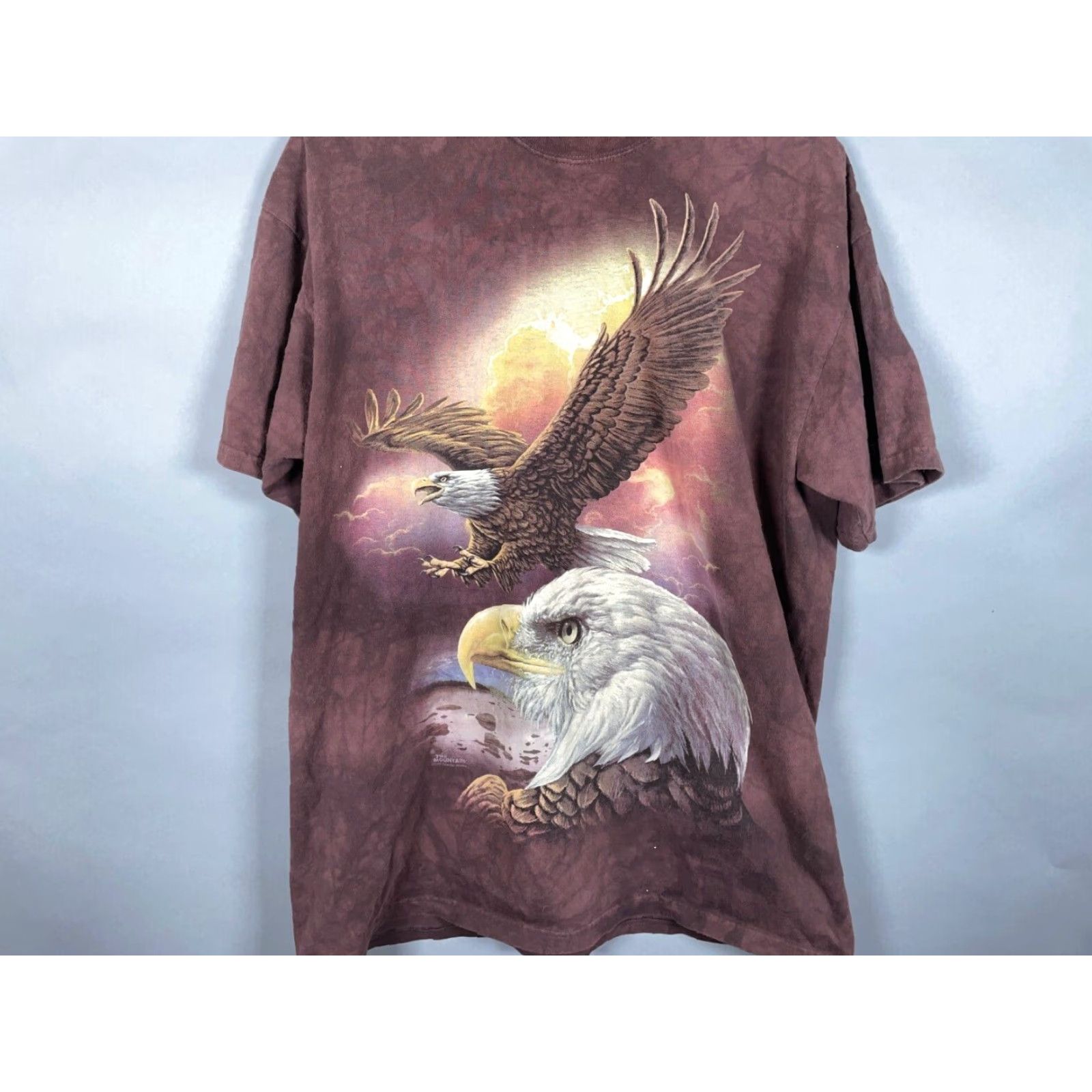 The Mountain The Mountain T-Shirt Adult XL Brown Bald Eagle Tie Dye Nature Collage Graphic Print Mens Size US XL / EU 56 / 4 - 6 Thumbnail