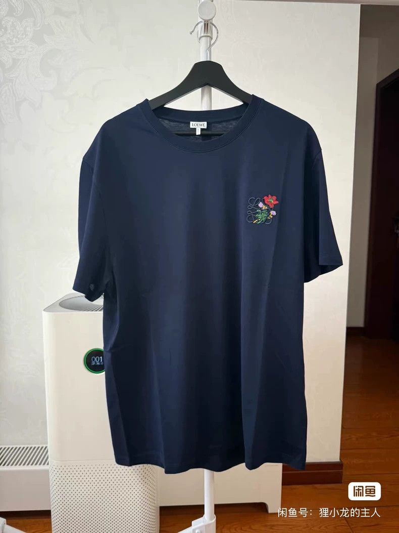 Loewe LOEWE Men's cotton loose fit floral Anagram embroidered T- Size US XL / EU 56 / 4 - 1 Thumbnail