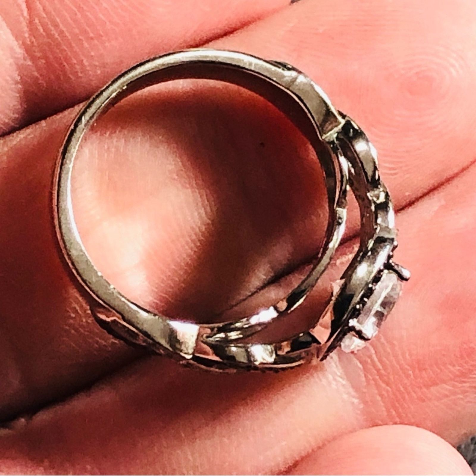 Other Garnet and clear halo CZ 925 sterling silver ring 5.5 Size ONE SIZE - 12 Thumbnail