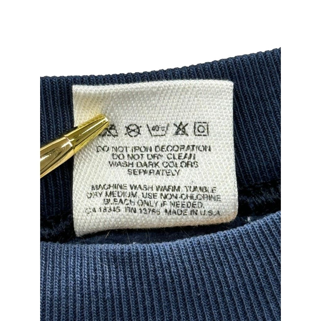 Vintage × Wilson 1990's Wilson Distressed Navy Logo Crewneck Size US XXL / EU 58 / 5 - 4 Thumbnail