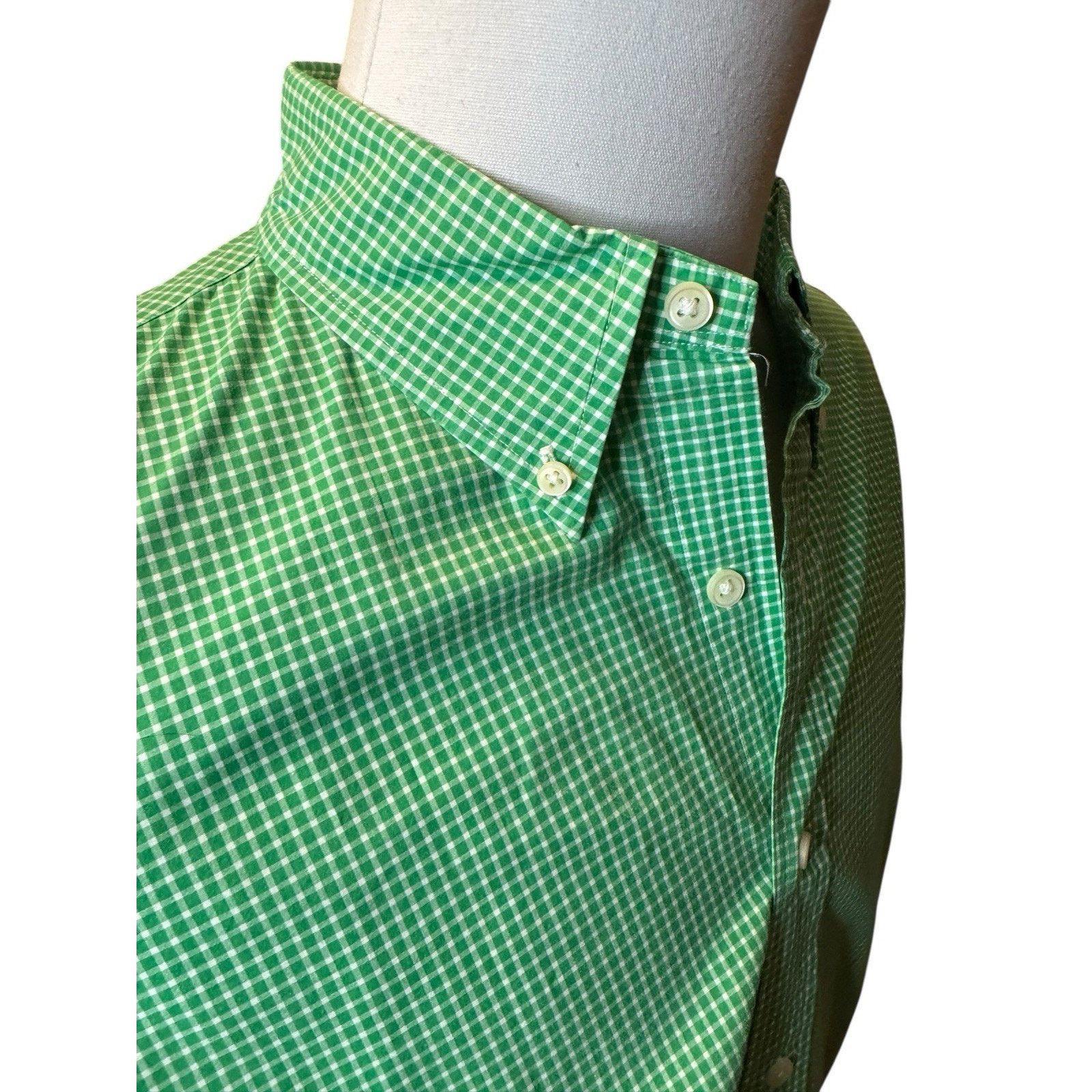 Ralph Lauren Ralph Lauren Green Check Button Down Classic Fit Dress Shirt Size US XL / EU 56 / 4 - 7 Thumbnail