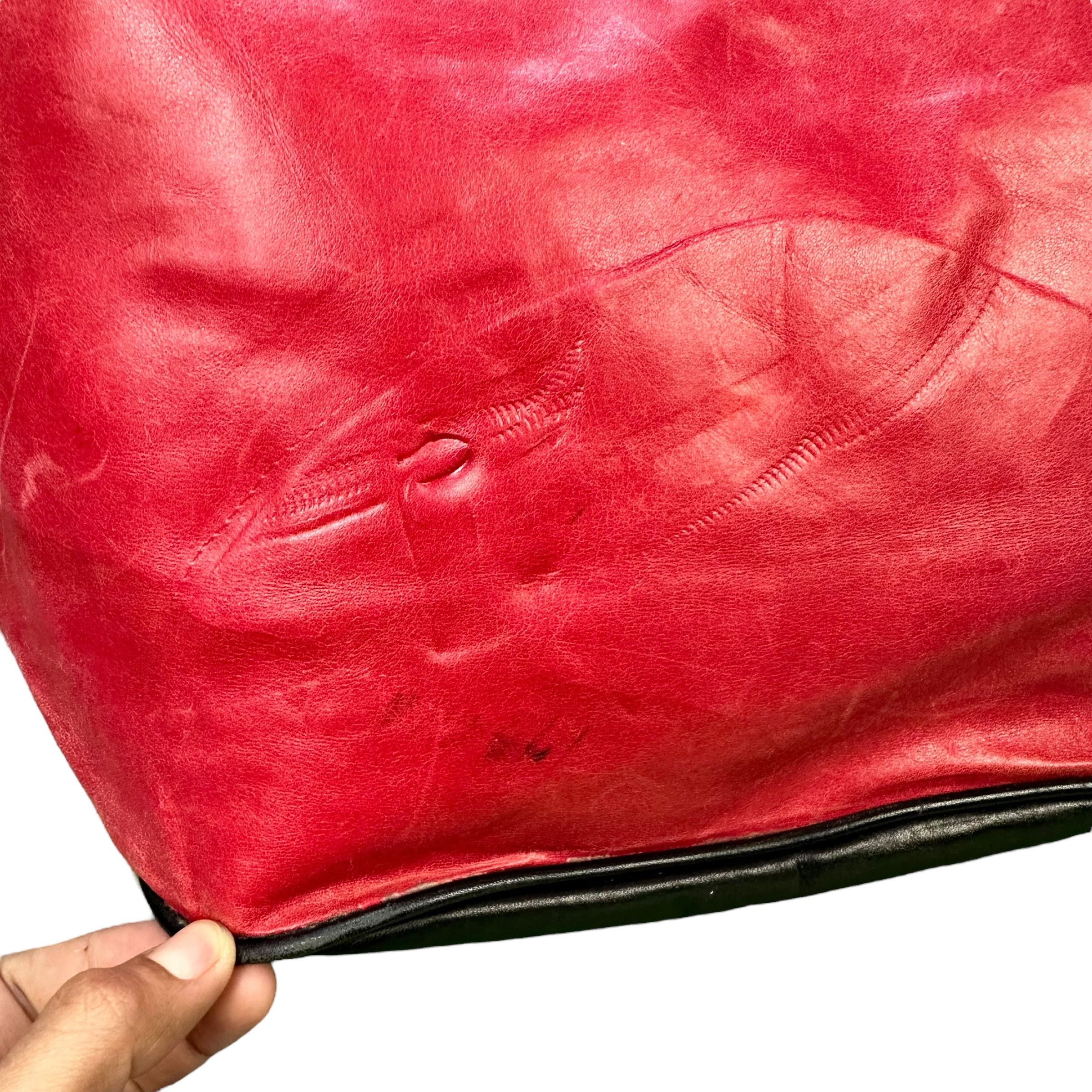 Vintage Vintage LES SACS Red Leather Shoulder Bag Size ONE SIZE - 5 Thumbnail