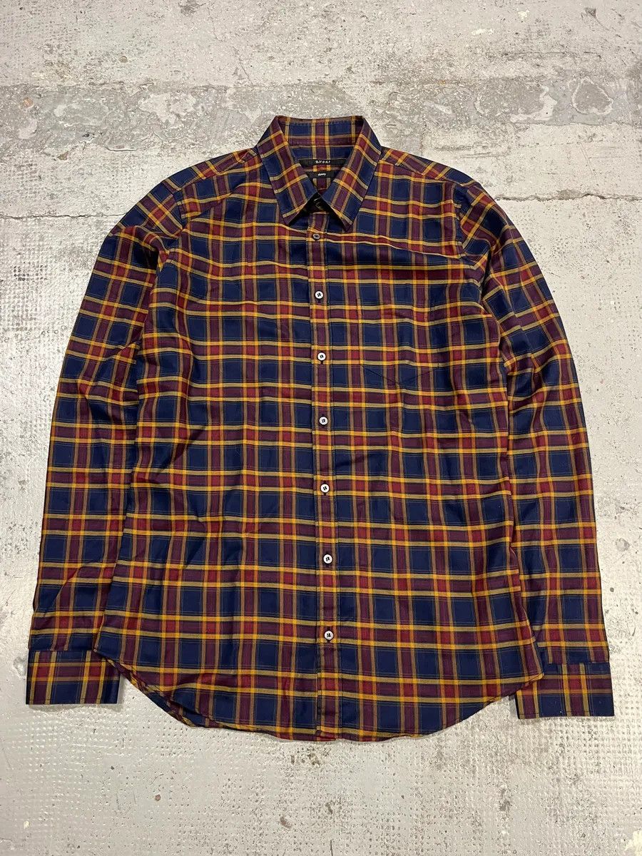 Gucci Gucci Checkered Bordeaux & Navy Shirt Size US S / EU 44-46 / 1 - 1 Thumbnail
