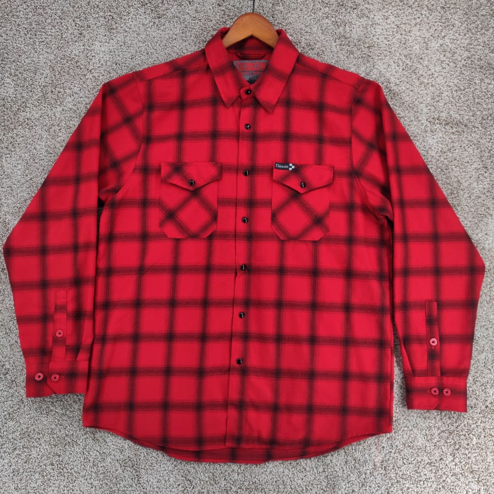 Vintage Dixxon The Stroker Shirt Mens L Red Plaid Long Sleeve Button-Up Pocket Snap Size US L / EU 52-54 / 3 - 3 Thumbnail
