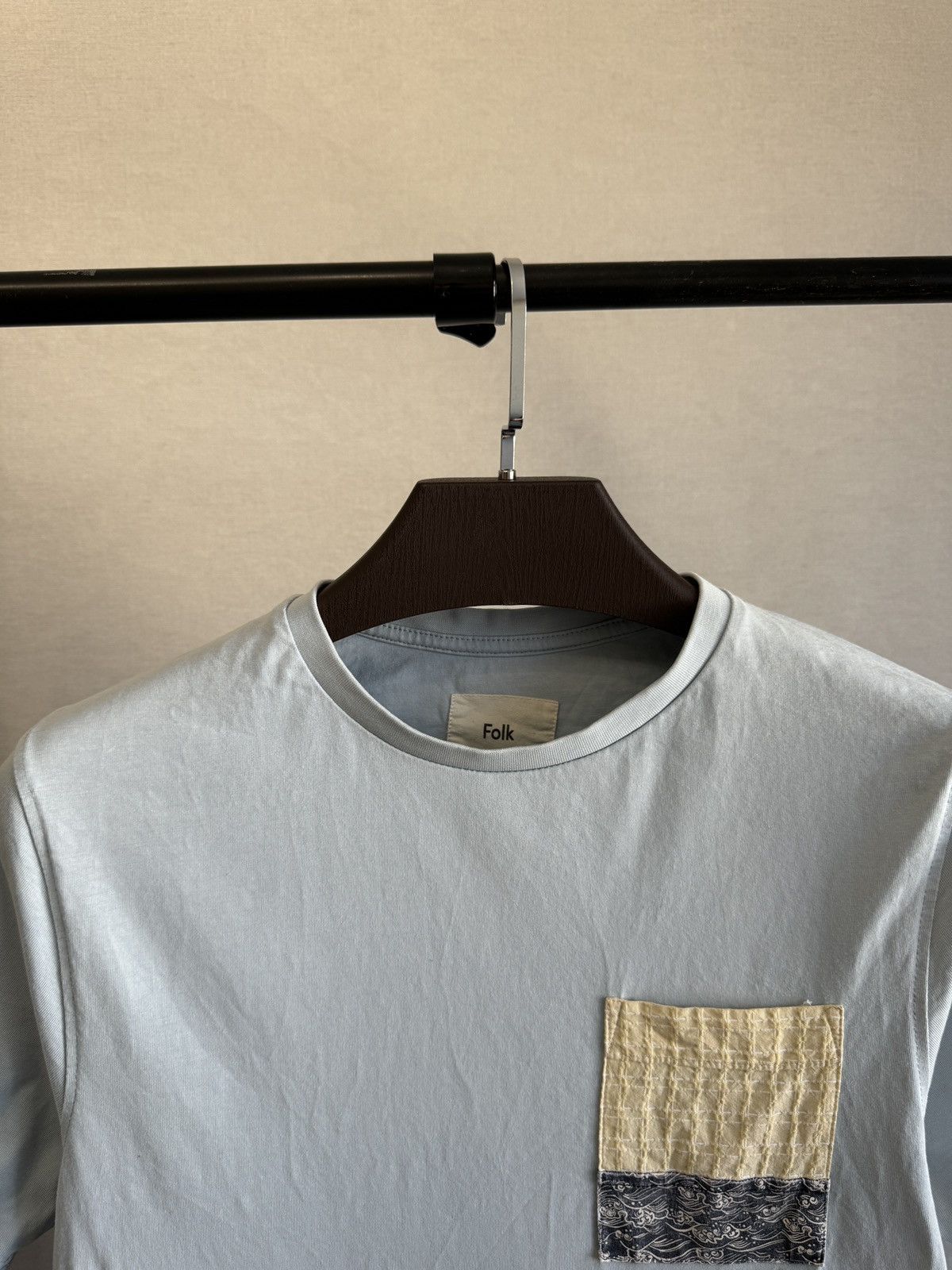 Folk Folk pocket pattern blue tee shirt Size US M / EU 48-50 / 2 - 6 Thumbnail