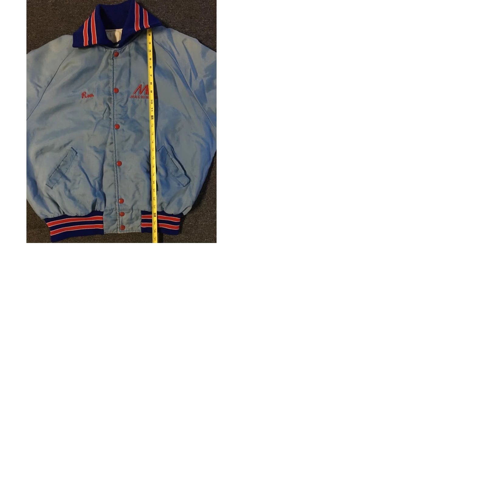 Vintage VINTAGE M&A Machining Kalamazoo Jacket XL Blue Satin Bomber Men XL 80s 70s Distressed Biker Track Bar Beer USA USA 90s Retro Rock Punk Trucker Funny Size US XL / EU 56 / 4 - 11 Thumbnail