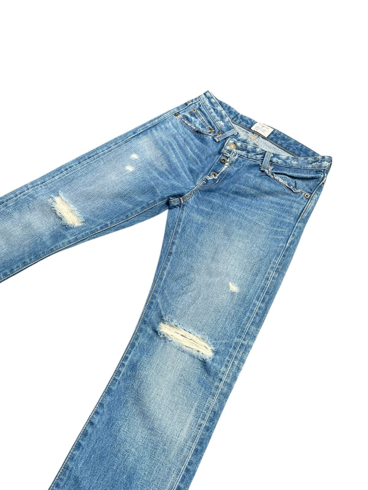 Japanese Brand Ungrid Distresed Selvedge Jeans Size 29" - 2 Thumbnail
