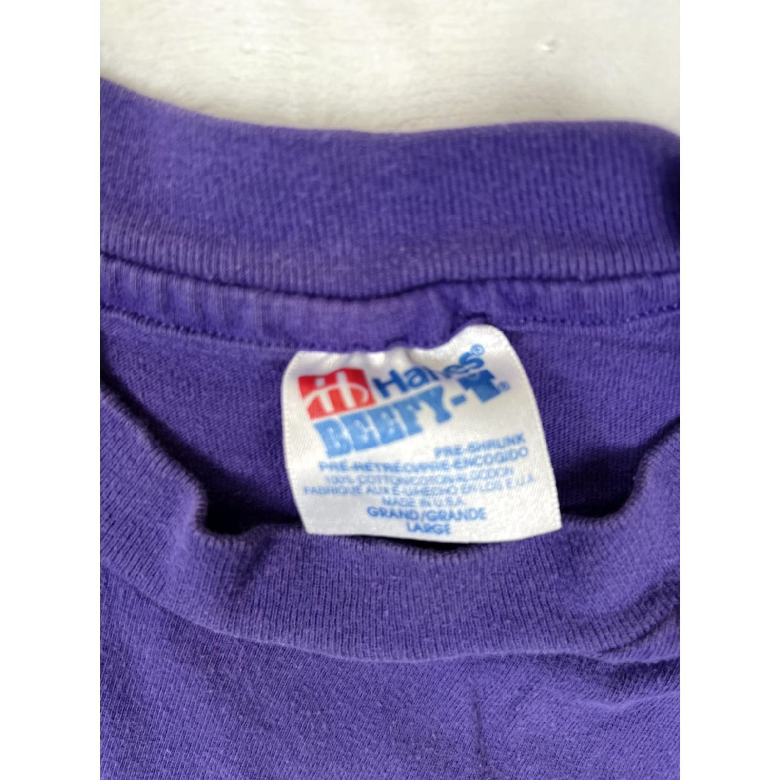 Hanes VINTAGE Hanes Beefy-T T-Shirt Mens Large Purple Pacific Volleyball Graphic 90s USA Shirt Sports Mens Regular Fit Short Sleeve Crew Neck Cotton Size US L / EU 52-54 / 3 - 5 Thumbnail