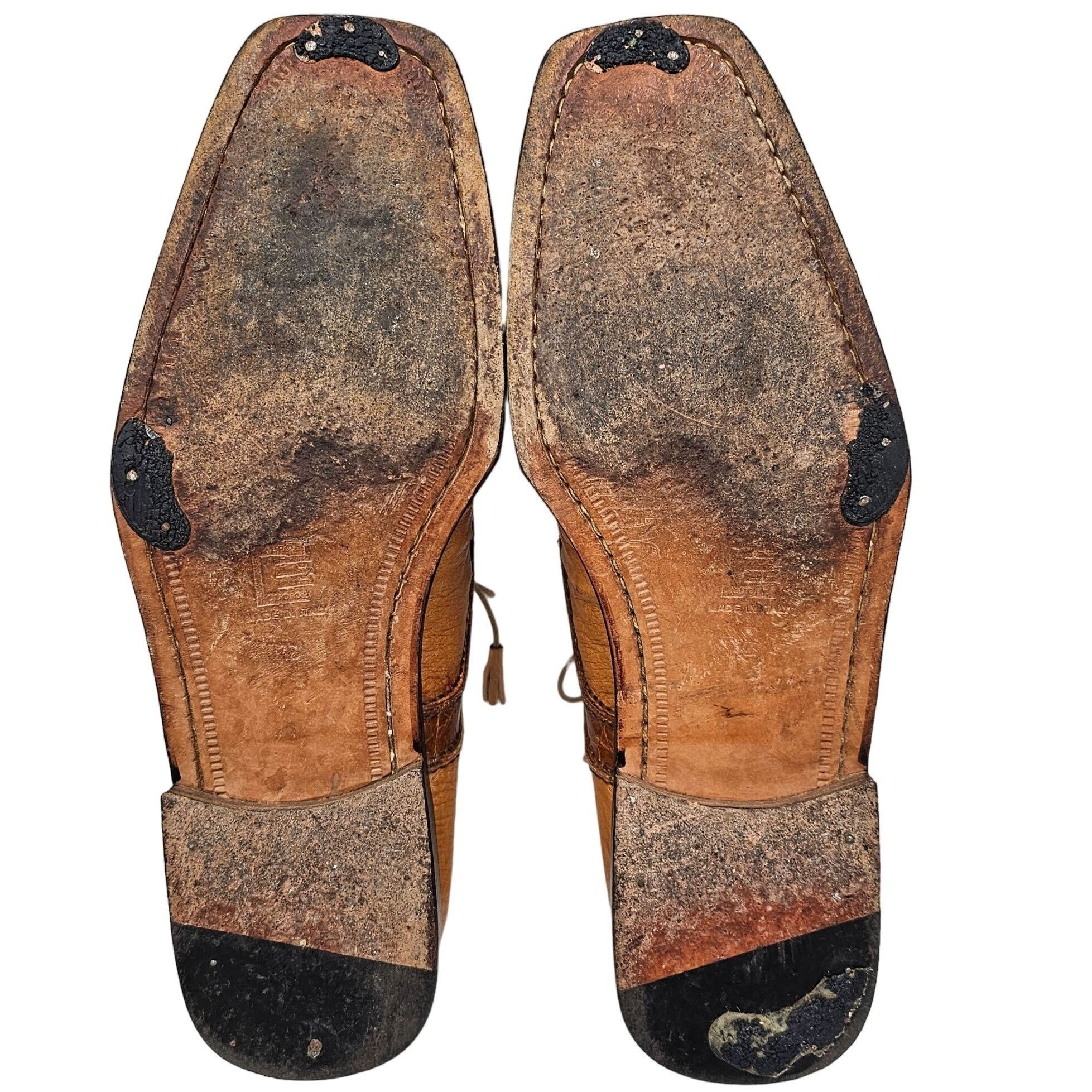 David Eden Vintage David Eden Exotic Ostrich Alligator Derby Italy Men Size US 12 / EU 45 - 4 Thumbnail