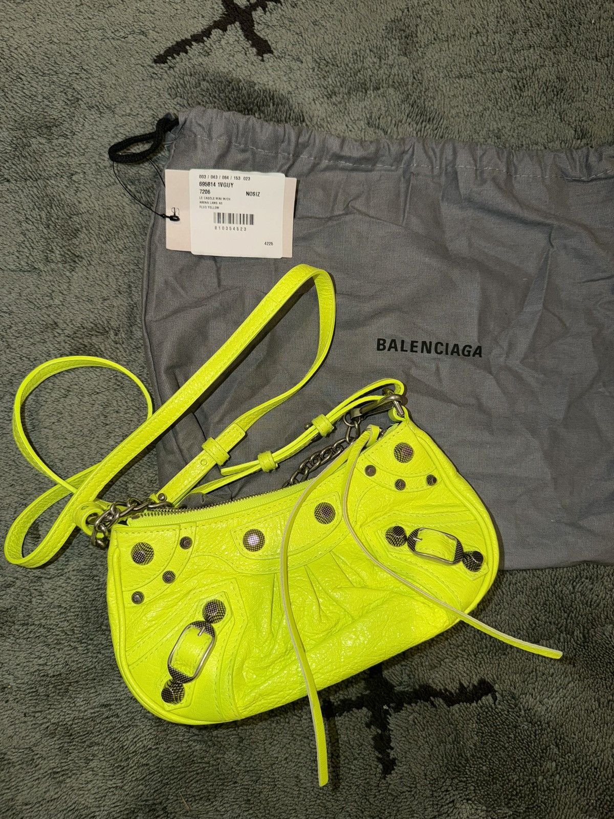 Balenciaga WOMEN'S LE CAGOLE MINI BAG WITH CHAIN IN FLUO YELLOW Size ONE SIZE - 5 Thumbnail