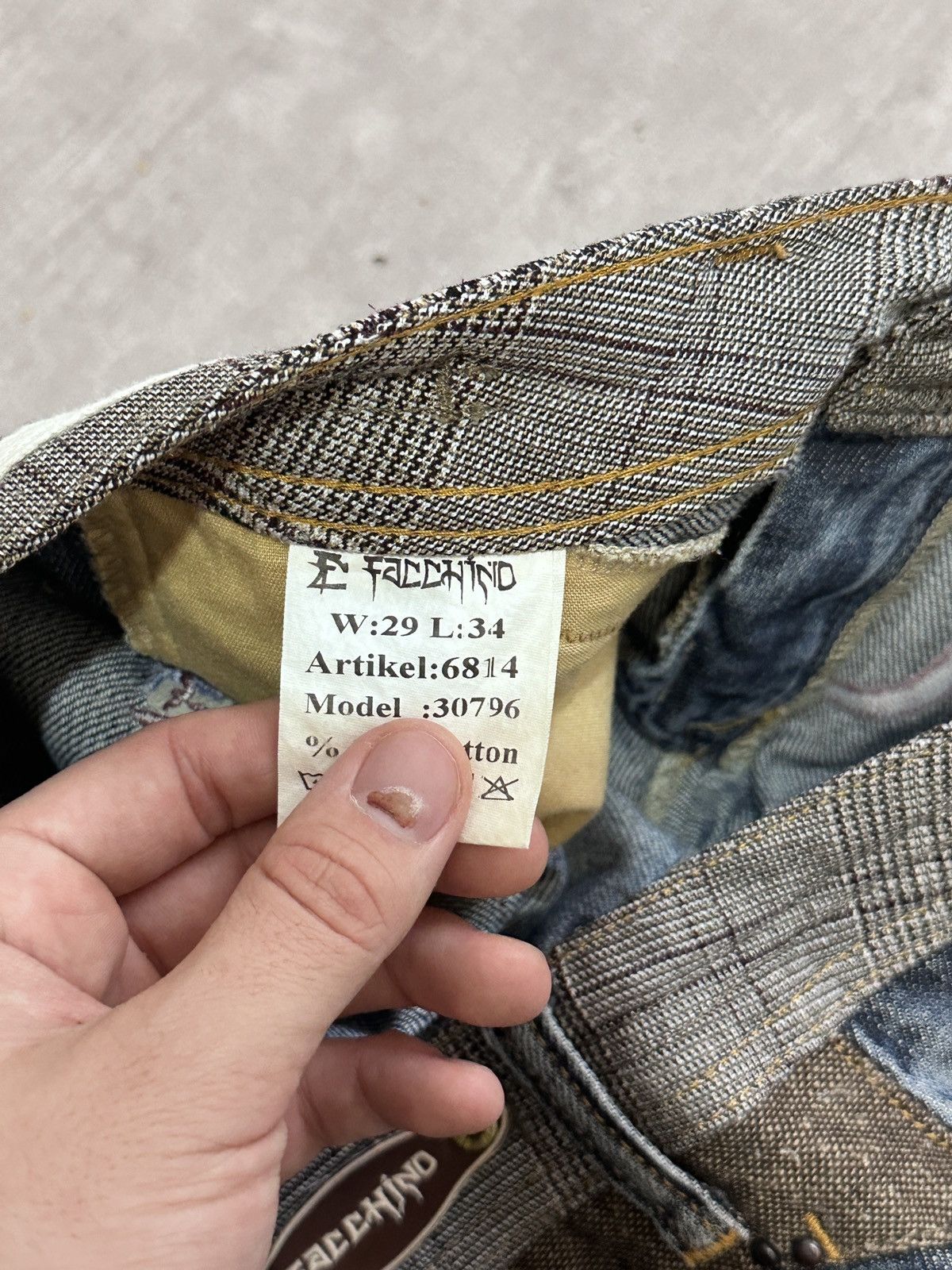 If Six Was Nine Y2K IfSixWasNine Opium LGB style Facchino Embroidered Jeans Size US 29 - 9 Thumbnail