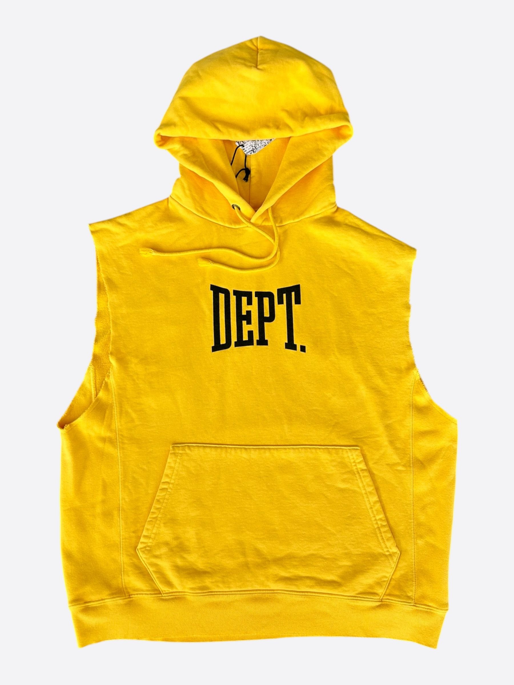 Gallery Dept. Gallery Dept Yellow & Black DEPT Logo Cut Off Hoodie Size US L / EU 52-54 / 3 - 1 Thumbnail
